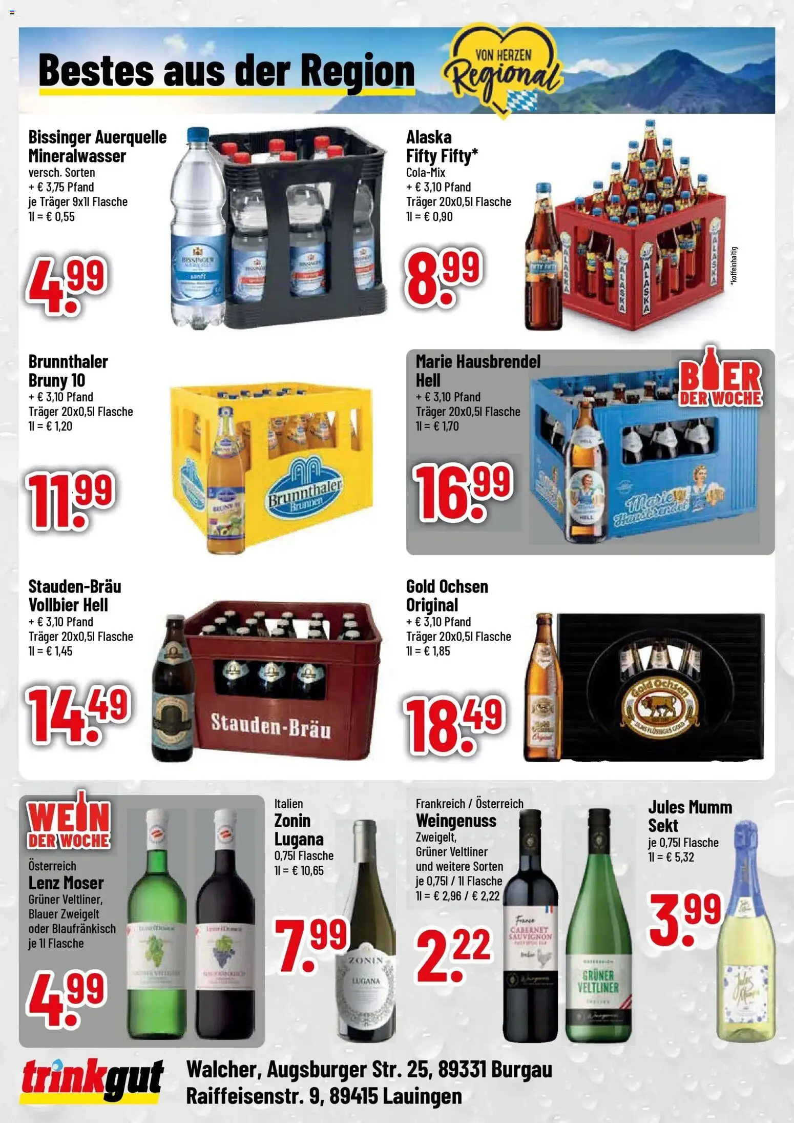 Trinkgut Prospekt Lauingen (ab 26.10.2026) » Angebote online | Seite: 4 | Produkte: Sekt, Jules mumm, Mineralwasser, Wein