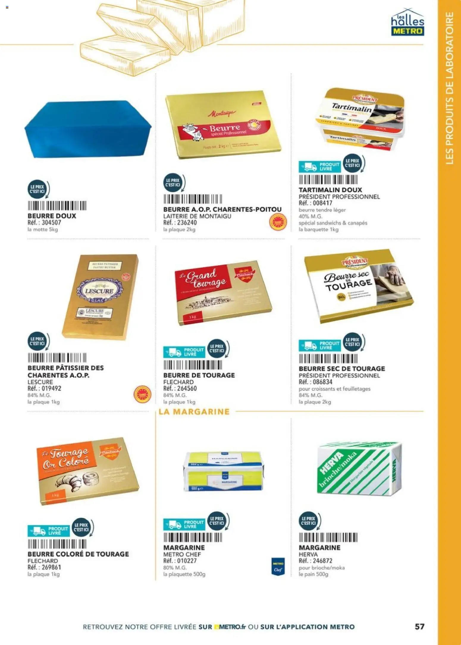 {H1} | Page: 57 | Produits: Mètre, Beurre, Livre, Beurre doux