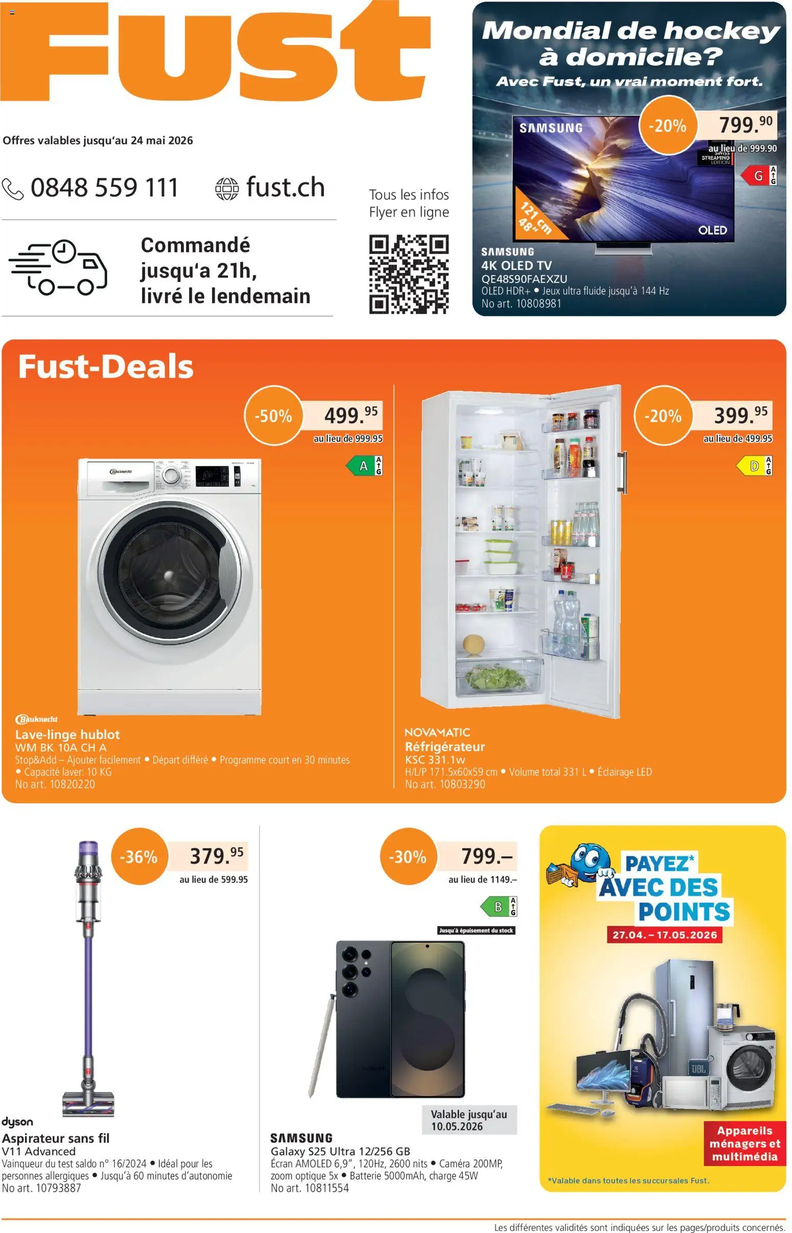 Fust aktionen FR – gültig ab 01.05.2026 | Seite: 1 | Produkte: Batterie, TV, Samsung, Dyson