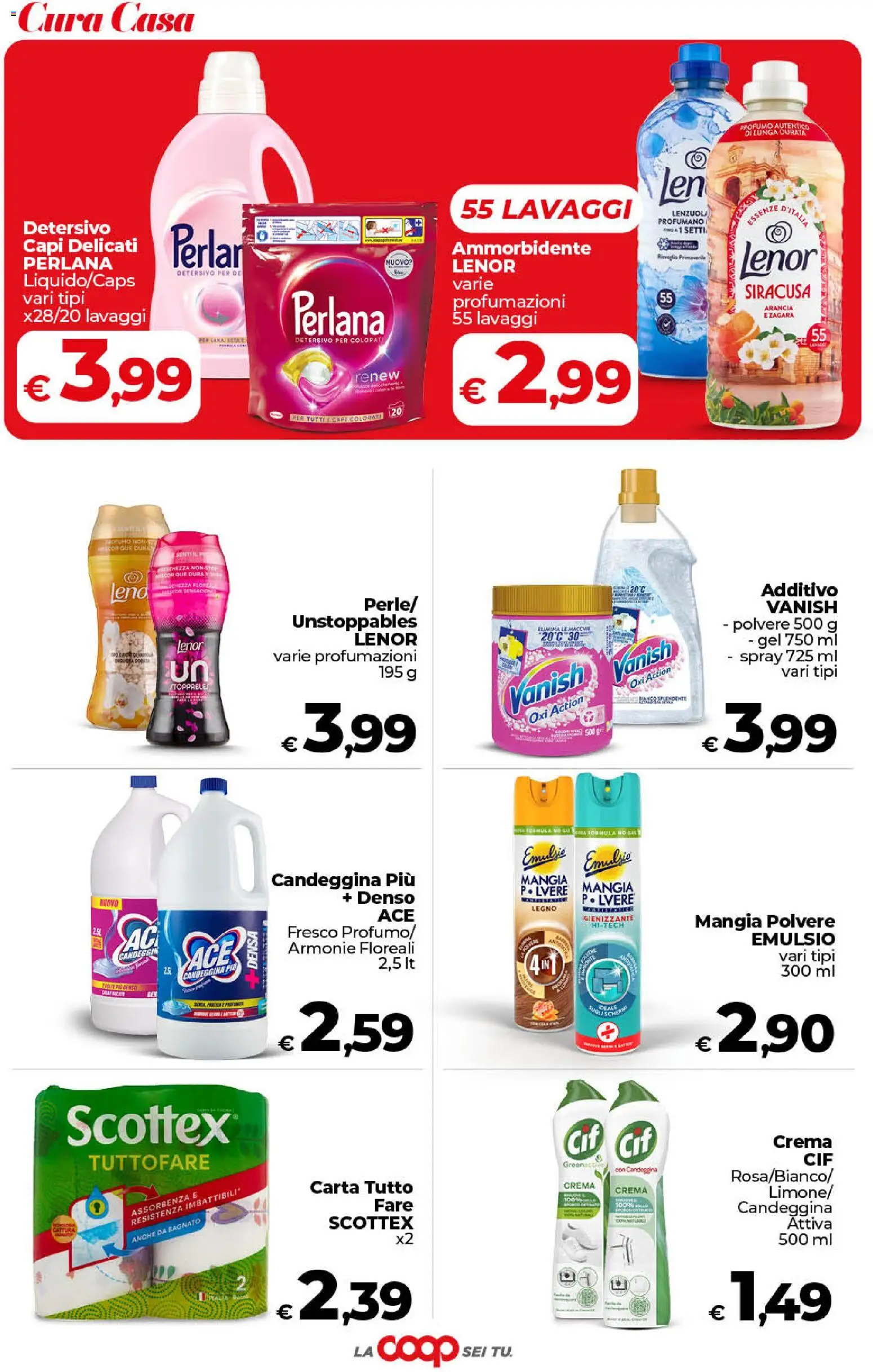 Volantino COOP del 30/06/2026 | Pagina: 40 | Prodotti: Crema, Ammorbidente, Candeggina, Arancia
