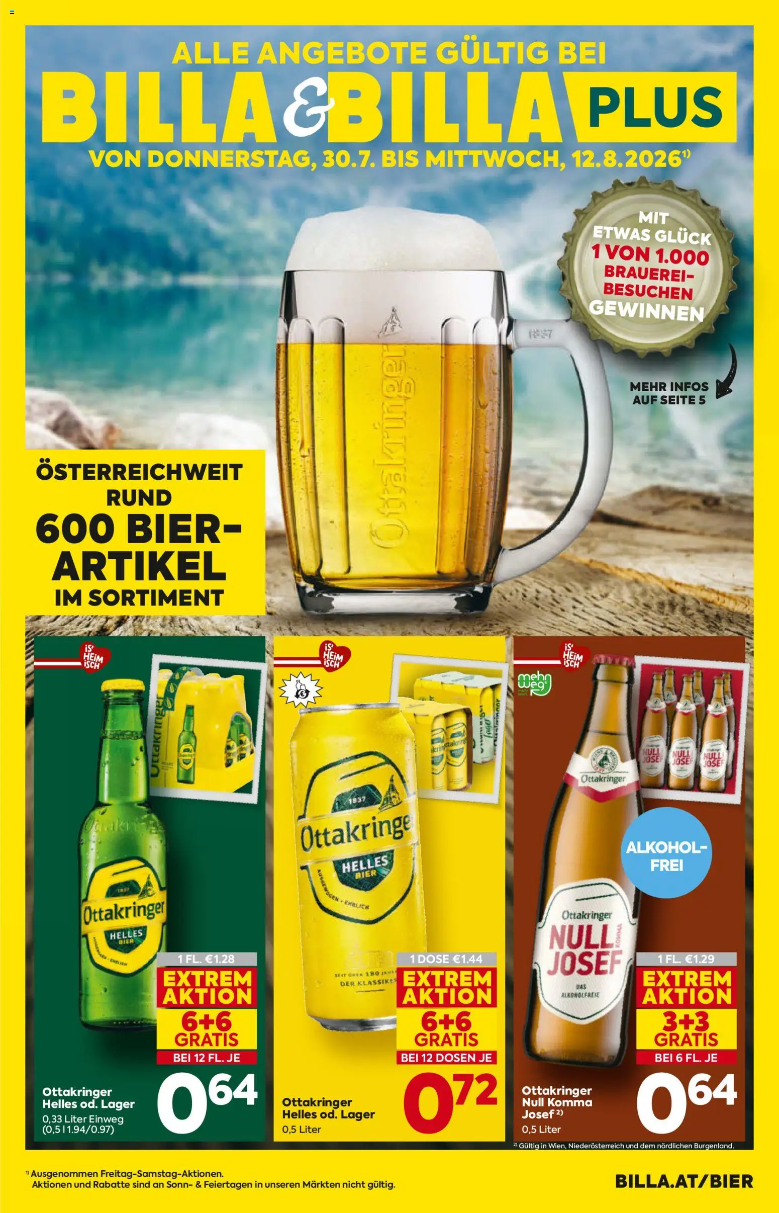 Billa AT akciós ujság - amely érvényes a következő dátumtól: 2026.07.30. | Oldal: 1 | Termékek: Alkohol