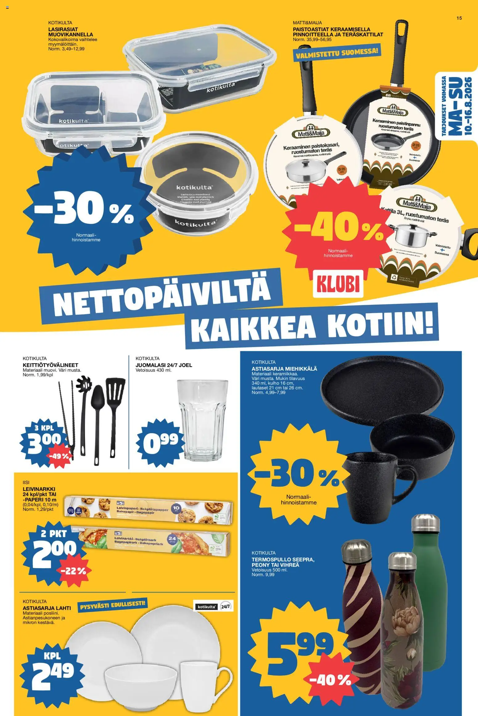 Tokmanni tarjoukset – voimassa 10/08/2026 alkaen | Sivu: 15