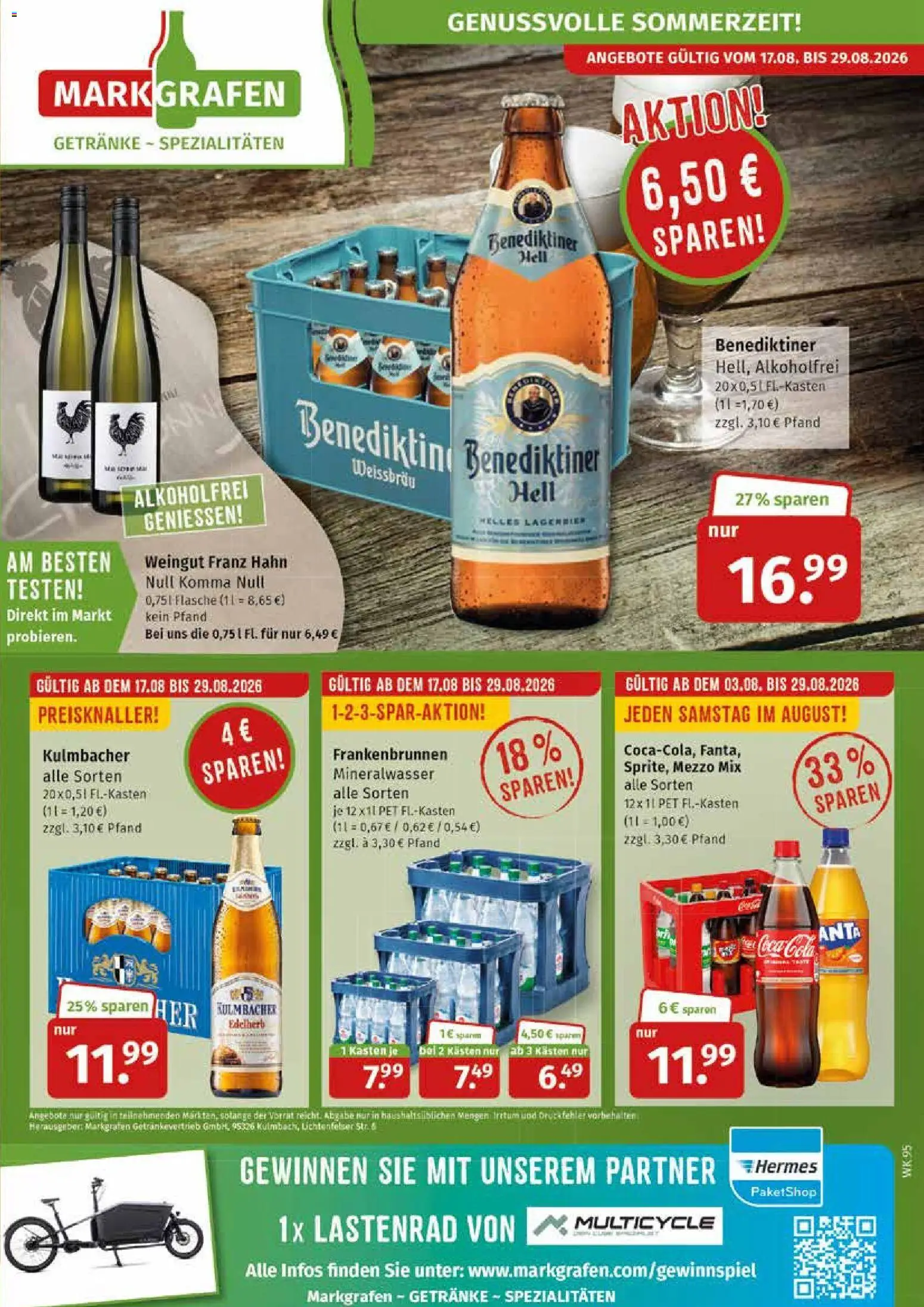 Markgrafen Prospekt – gültig ab 17.08.2026 | Seite: 1 | Produkte: Mezzo mix, Spezialitäten, Mineralwasser