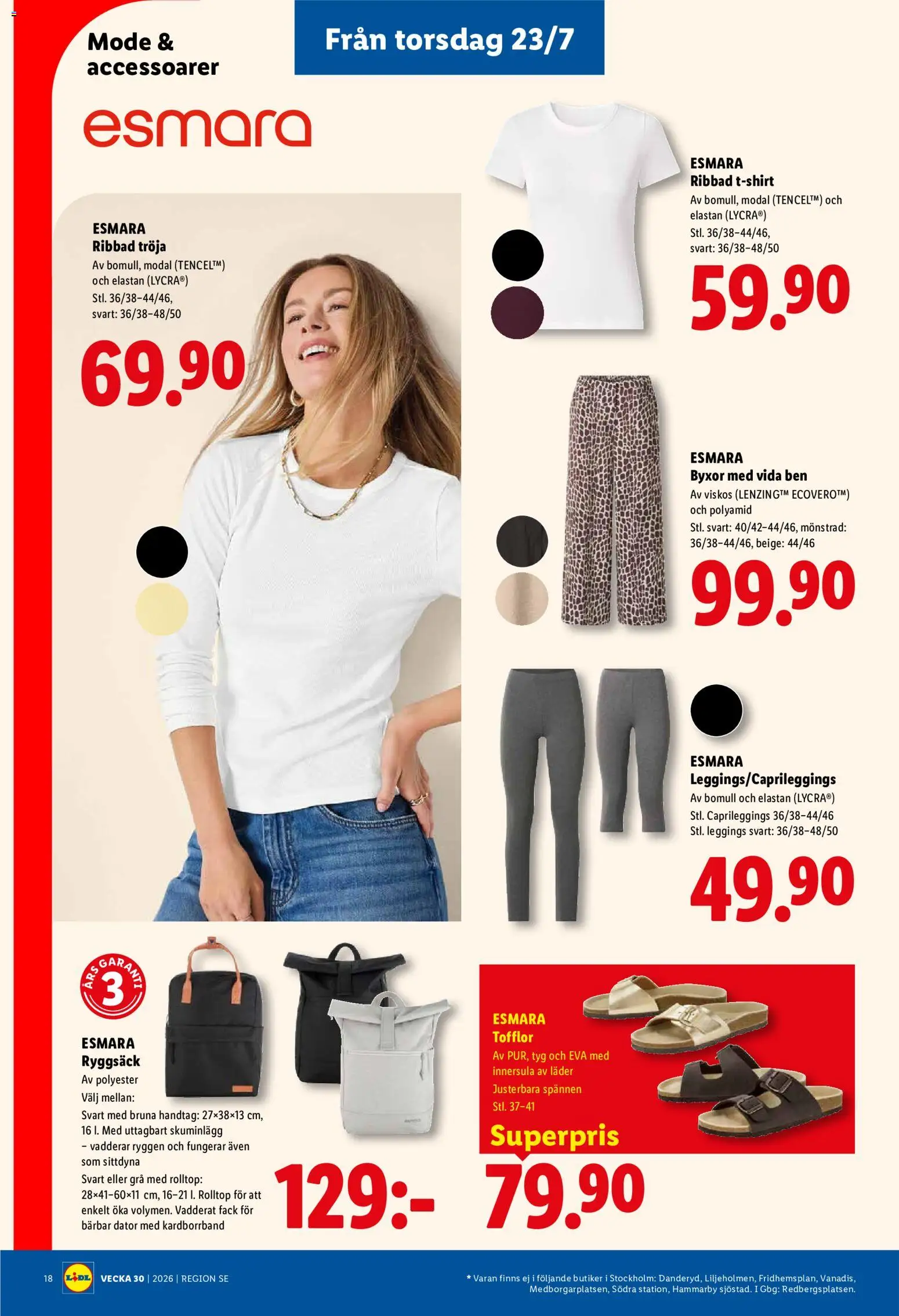 Lidl reklamblad aktuell från 20/07/2026 | Sida: 23 | Produkter: Ben, Tröja, Leggings, Tofflor