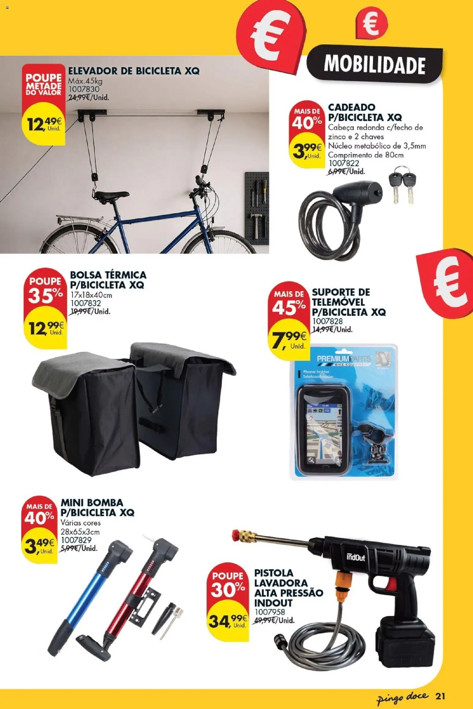 Pingo Doce Bazar Grandes Oportunidades │ válido de 21/07/2026 | Página: 21 | Produtos: Lavadora alta pressão, Bolsa, Telemóvel, Bicicleta