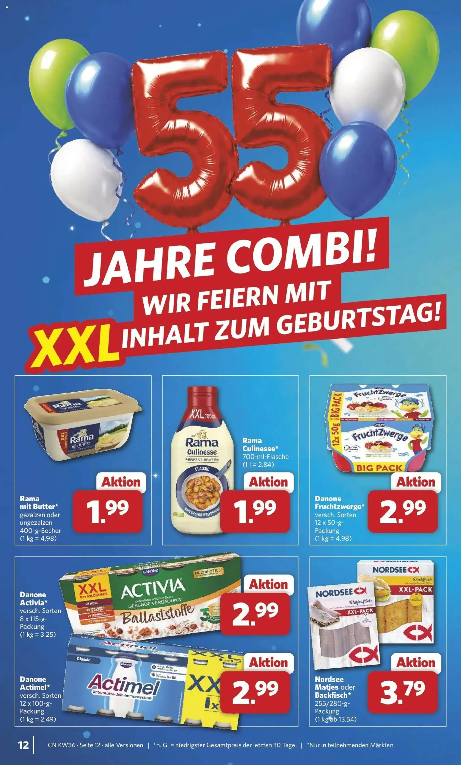 Combi Prospekt Weener (ab 31.08.2026) zum Blättern | Seite: 12 | Produkte: Activia, Rama, Danone activia, Butter
