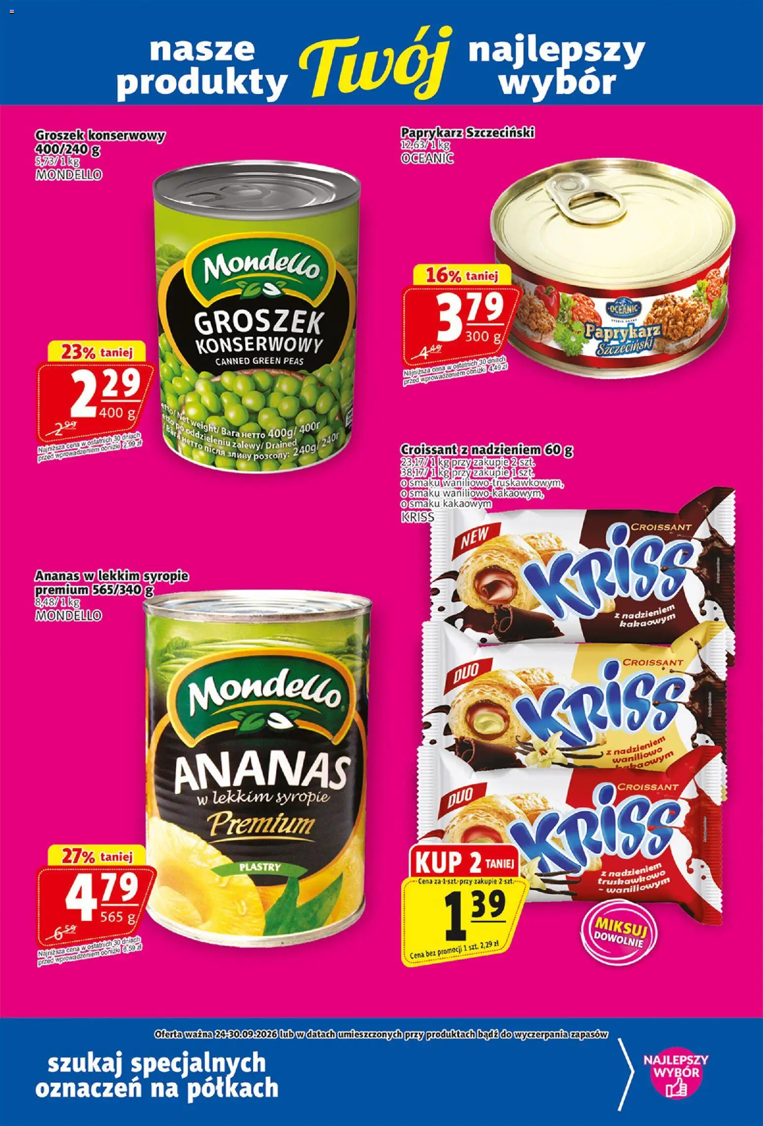 Prim Market gazetka od 24.09.2026 | Strona: 17 | Produkty: Croissant, Paprykarz, Paprykarz szczeciński, Groszek konserwowy