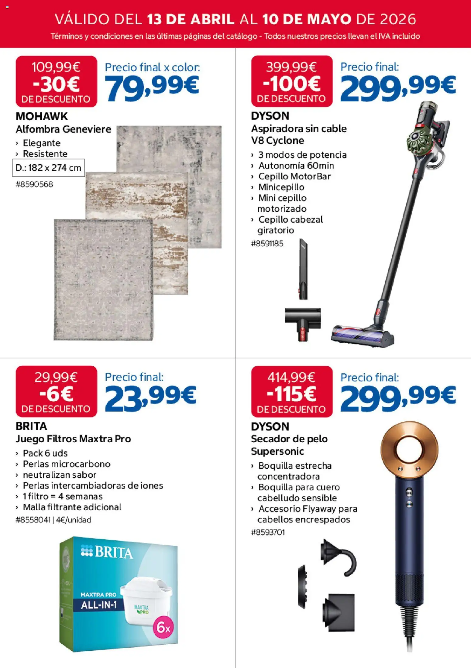 Costco catálogo │ válido desde el 13.04.2026 | Página: 13 | Productos: Cepillo, Cable, Aspiradora, Secador de pelo
