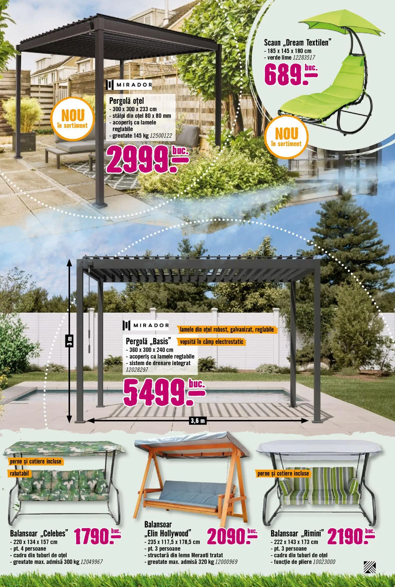 Noul catalog Hornbach – valabil de la 23.03.2026 | Pagină: 49 | Produse: Lime, Scaun, Balansoar