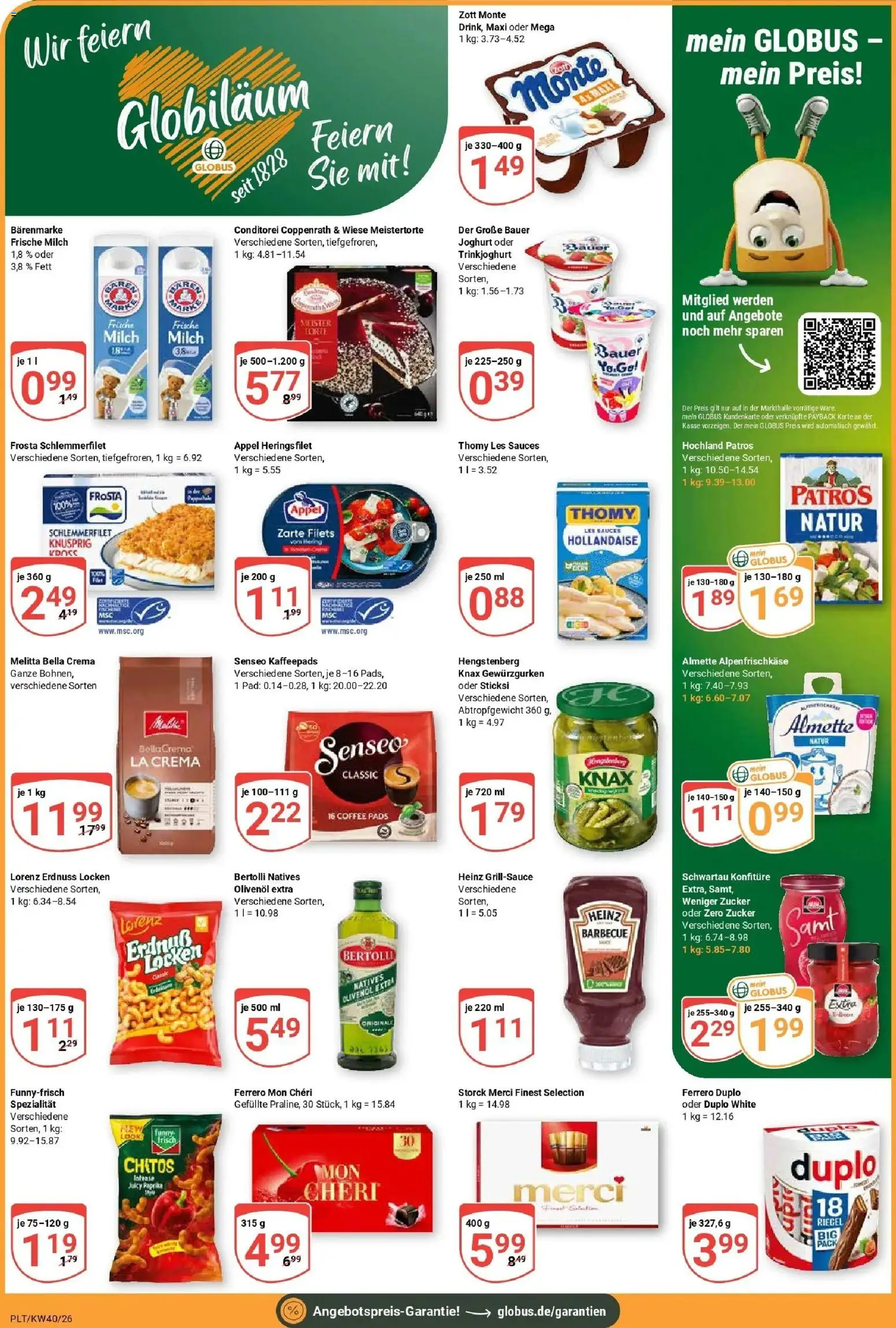 Globus Prospekt Plattling (ab 28.09.2026) » Angebote online | Seite: 2 | Produkte: Senseo, Milch, Senseo kaffeepads, Mon cheri