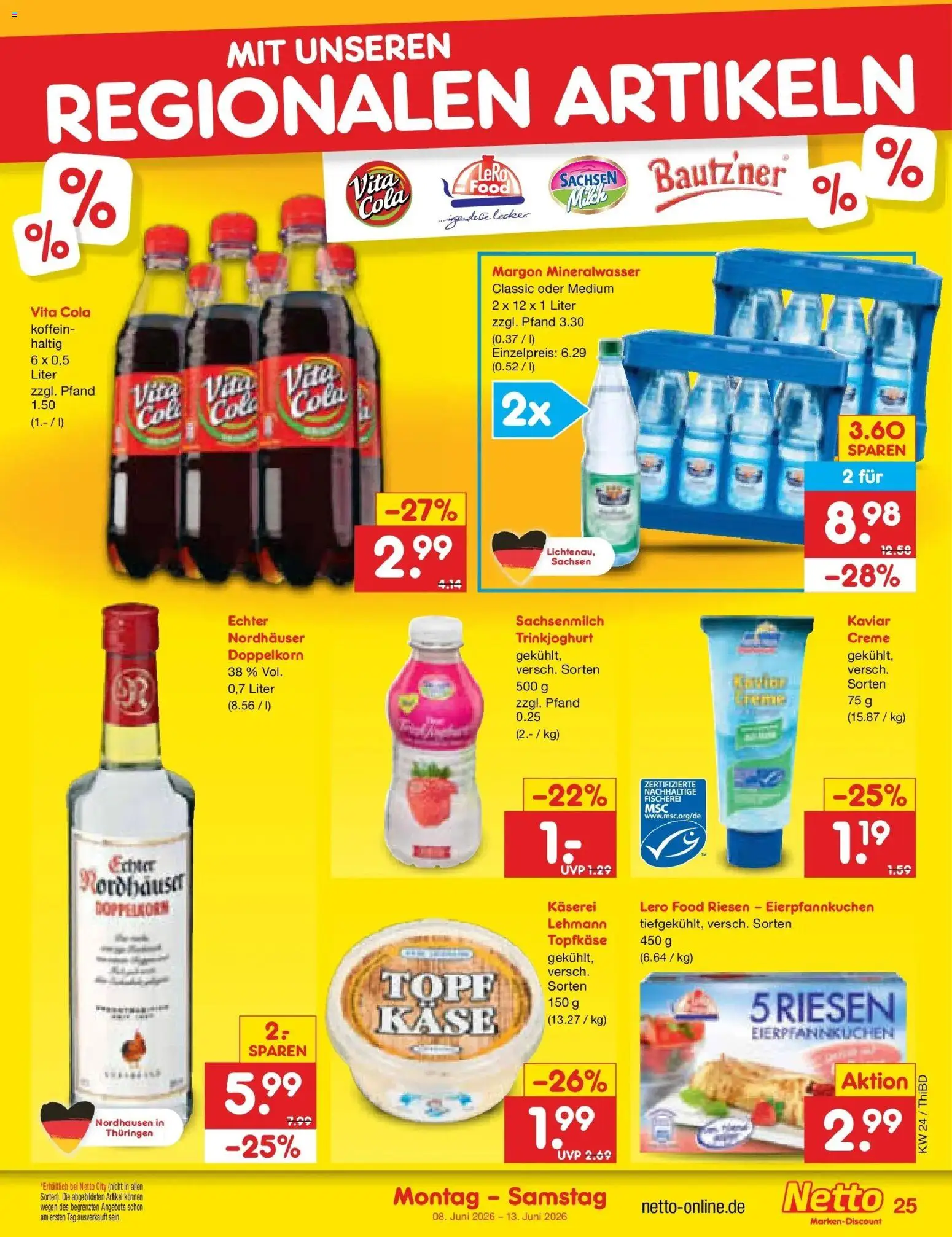Netto Marken-Discount Prospekt Thiendorf – gültig ab 08.06.2026 | Seite: 39 | Produkte: Milch, Käse, Creme, Trinkjoghurt