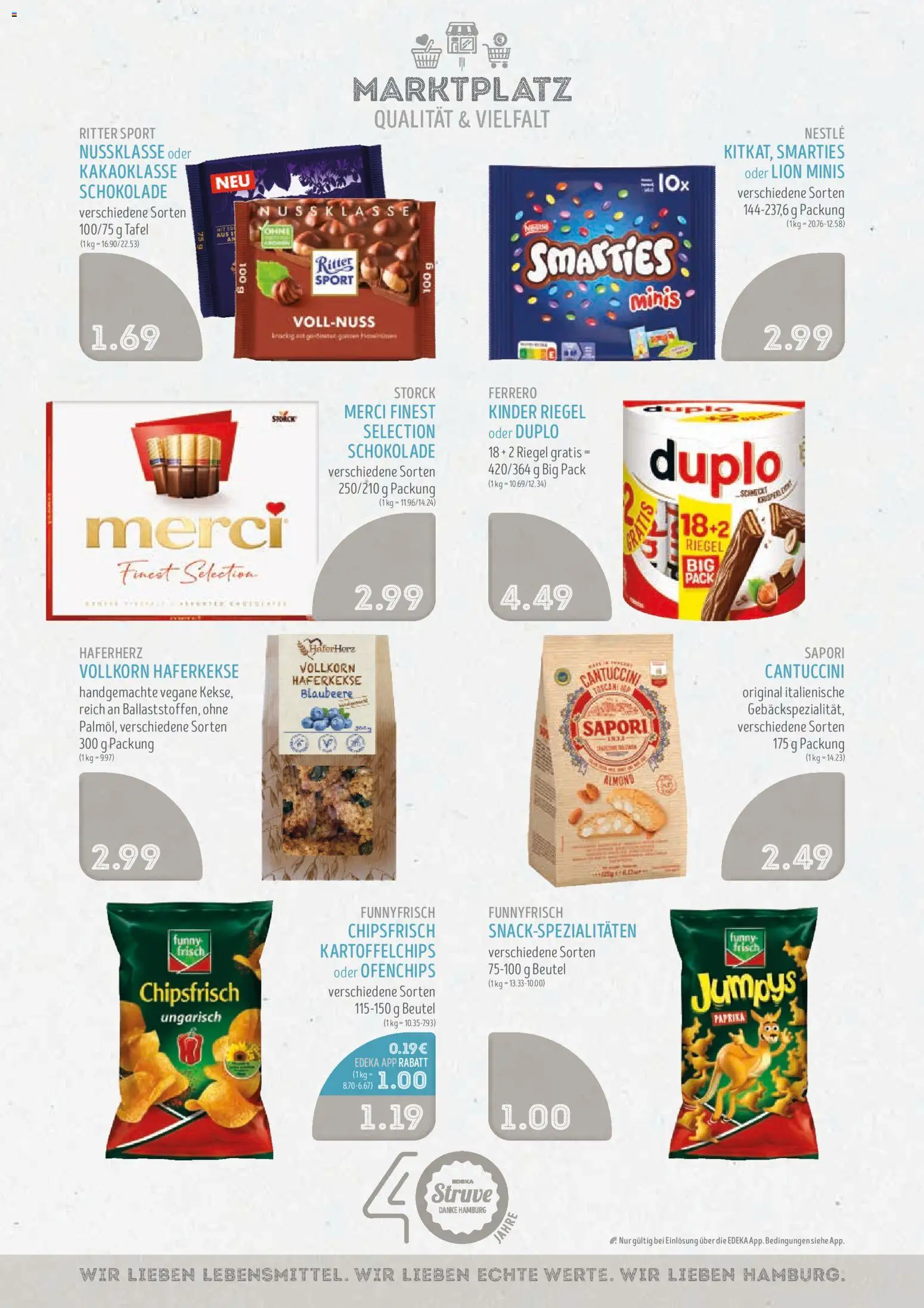 Edeka Struve Prospekt – gültig ab 24.08.2026 | Seite: 9 | Produkte: Schokolade, Smarties, Funny frisch, Kinder riegel