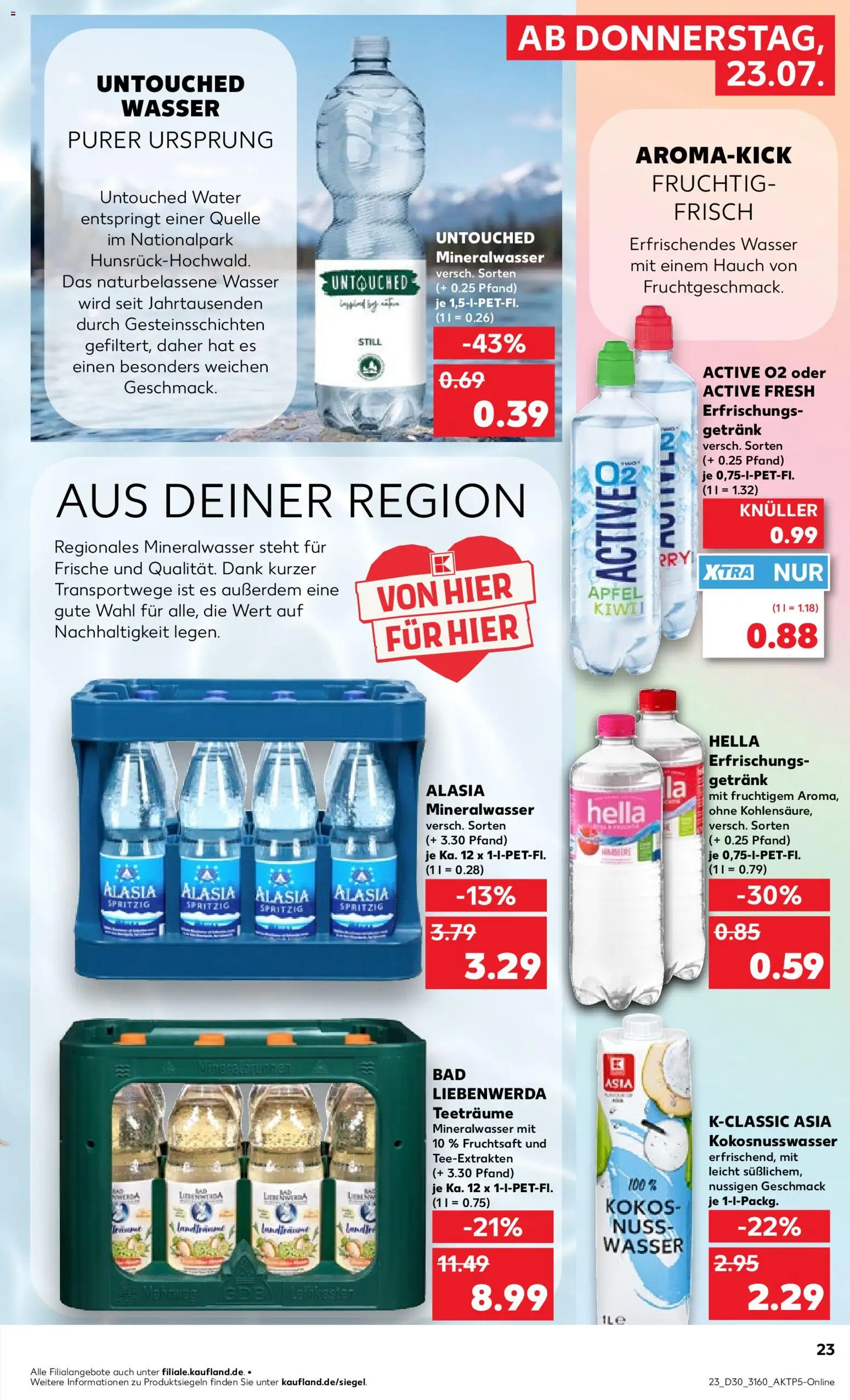 Kaufland Prospekt Potsdam – gültig ab 23.07.2026 | Seite: 23 | Produkte: Äpfel, Mineralwasser, Wasser, Hella