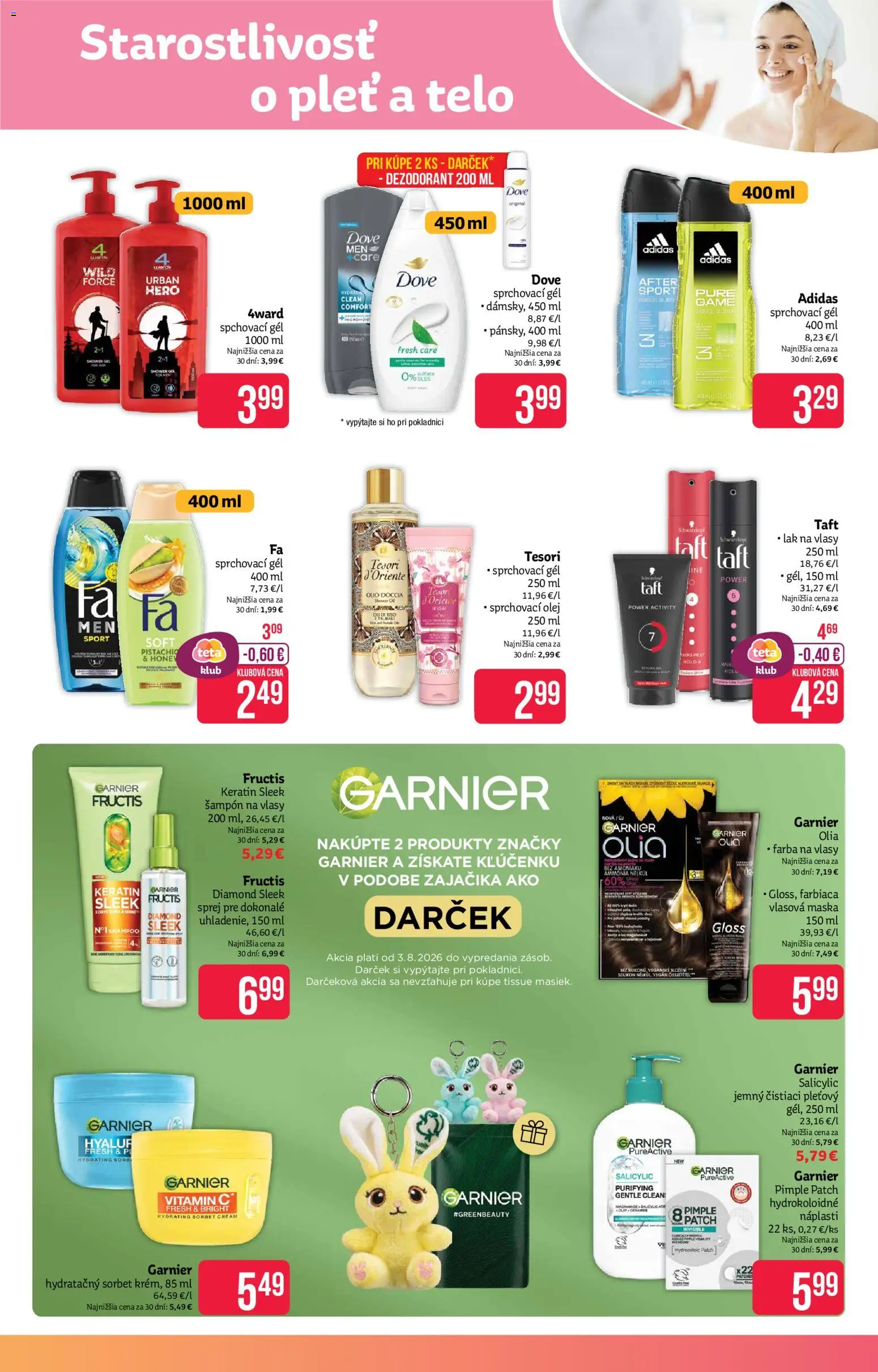 Nové Teta drogerie akcie – leták je platný od 03.08.2026 | Strana: 7 | Produkty: Olej, Šampón, Lak na vlasy, Dezodorant
