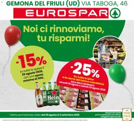 Anteprima del volantino Eurospar volantino Gemona valido a partire dal 20/08/2026