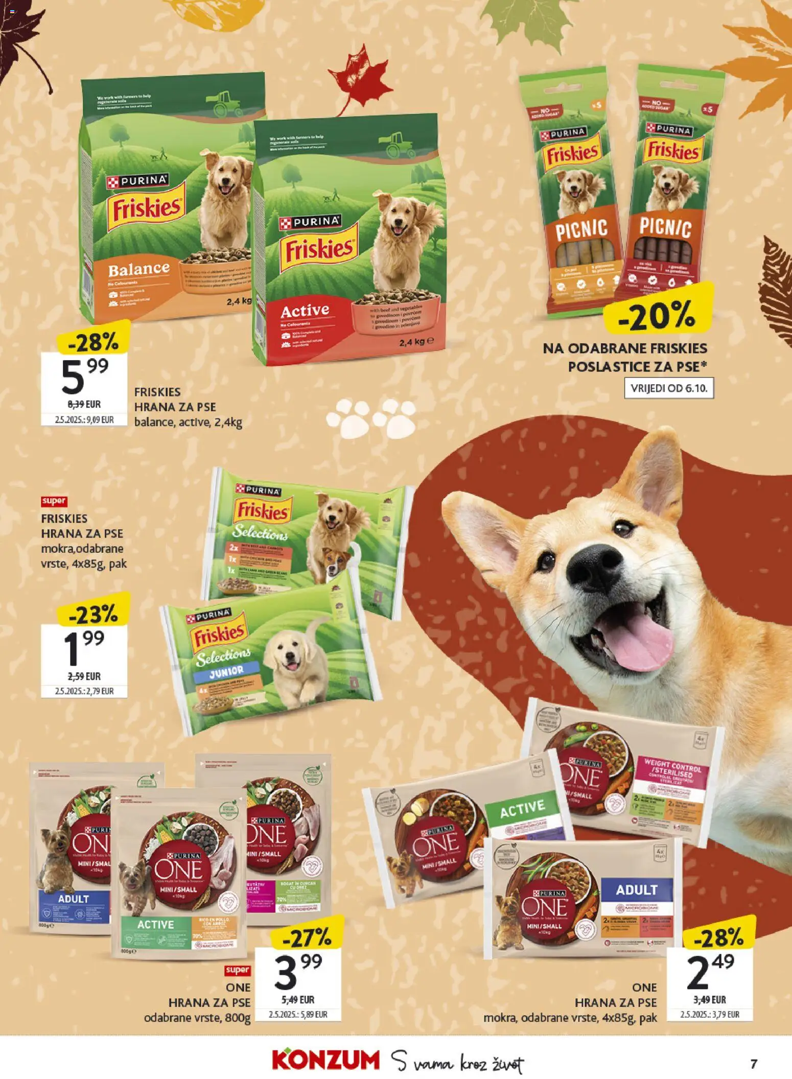 Konzum HR akciós ujság - amely érvényes a következő dátumtól: 2026.10.05. | Oldal: 7 | Termékek: Friskies, Purina