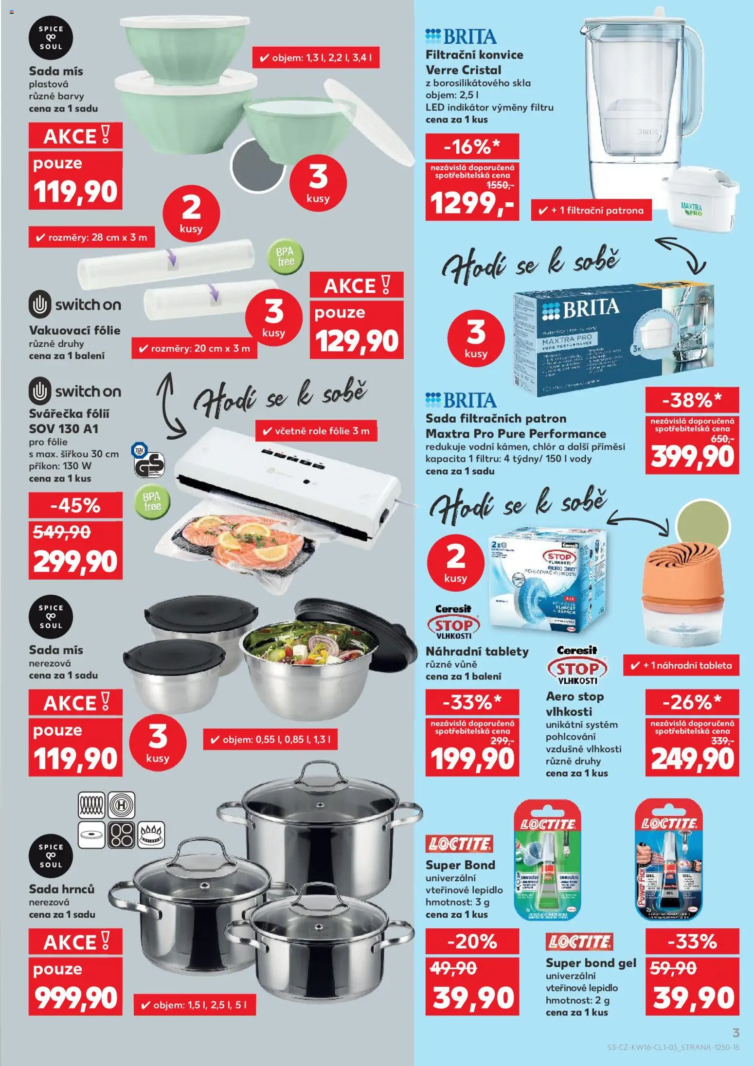 Kaufland leták - Chomutov od 15.04.2026 | Strana: 3 | Produkty: Sada hrnců, Ceresit Stop vlhkosti, Switch On, Barvy