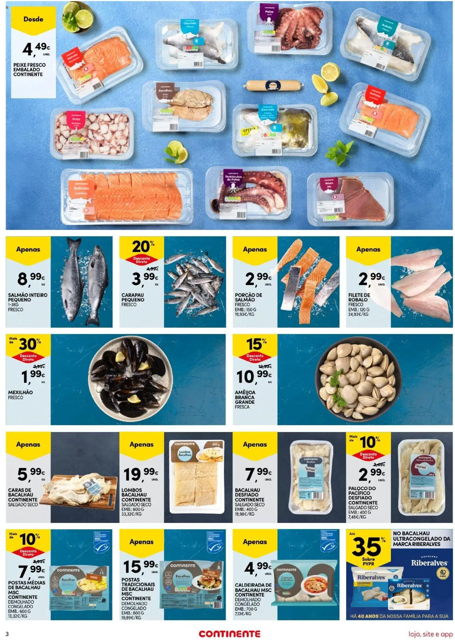 Continente Semanal Continente Bom Dia │ válido de 11/08/2026 | Página: 3 | Produtos: Dourada, Salmão, Peixe, Filete