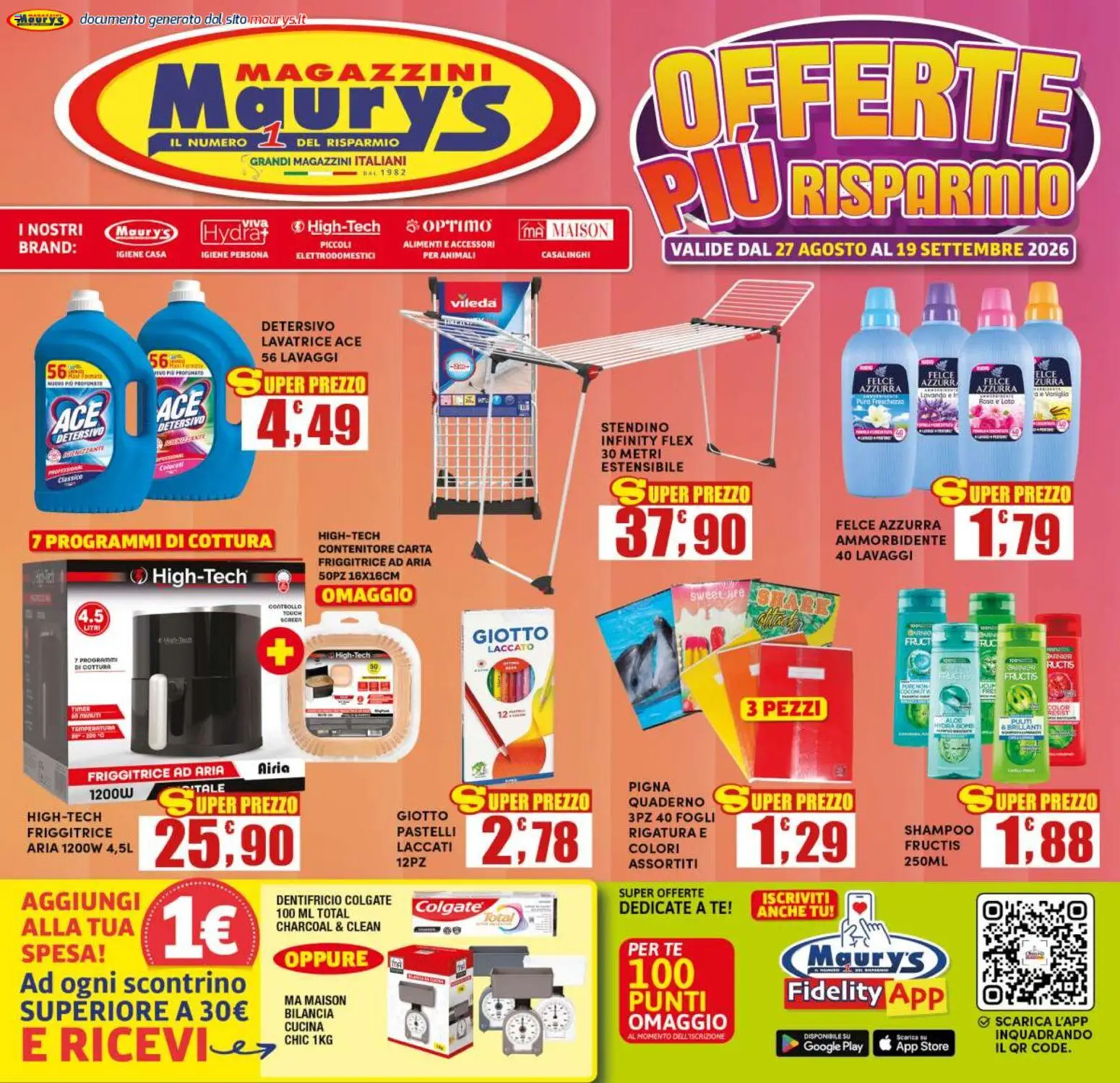 Volantino Maury's del 27/08/2026 | Pagina: 1