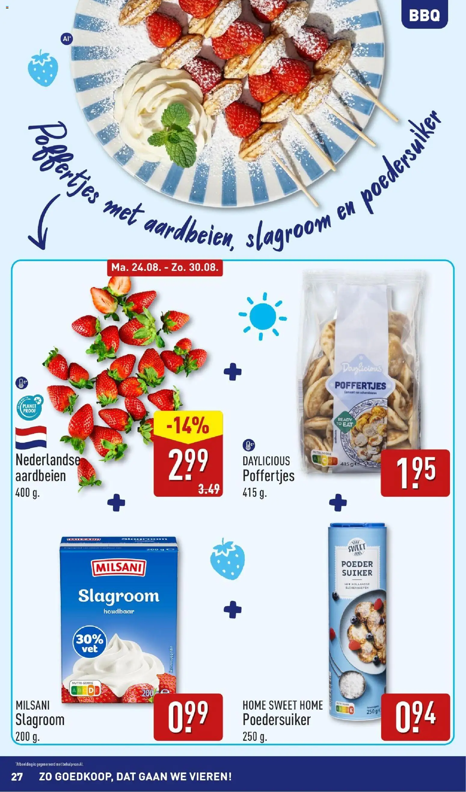 {H1} | Pagina: 27 | Producten: Suiker, Aardbeien, Slagroom, Poedersuiker