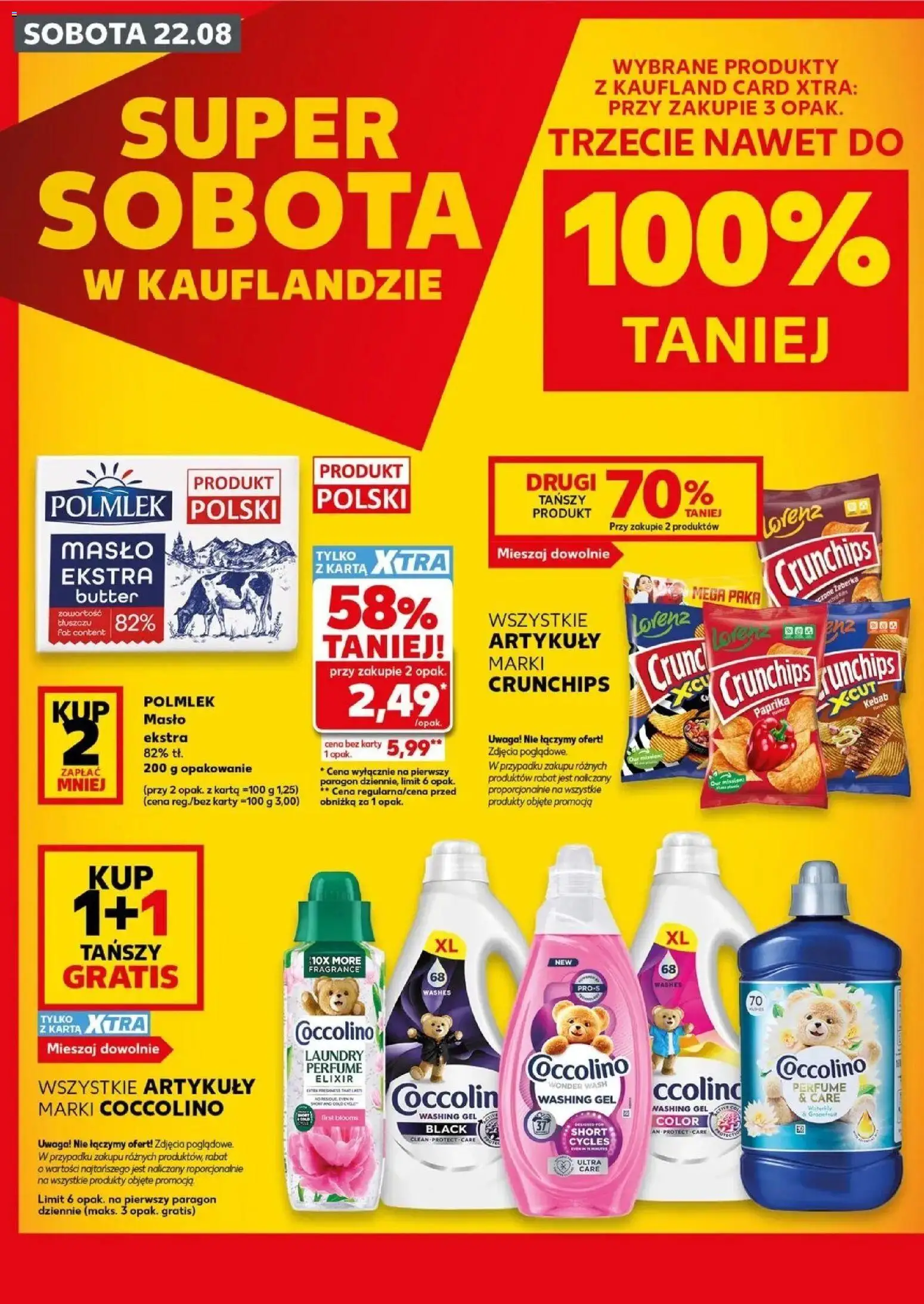 Kaufland gazetka - Super Sobota od 22.08.2026 - od jutra PDF | Strona: 2 | Produkty: Karta, Coccolino, Masło, Detergent