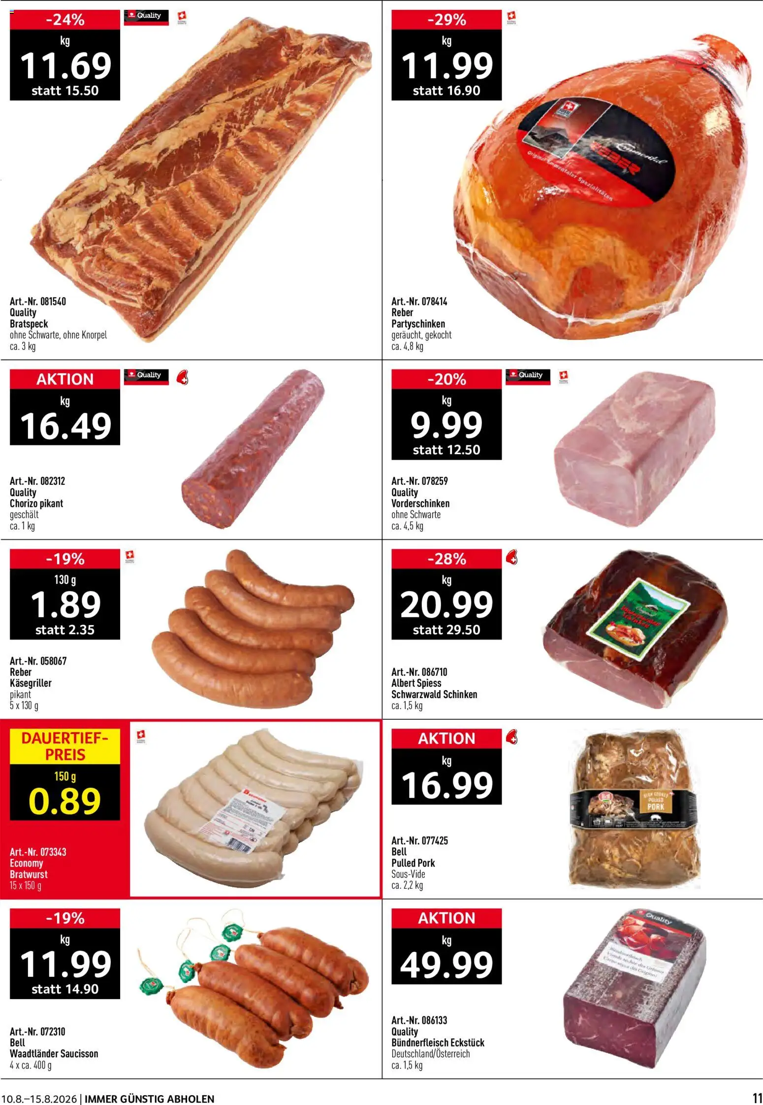 Prodega aktionen – gültig ab 10.08.2026 | Seite: 11 | Produkte: Schinken