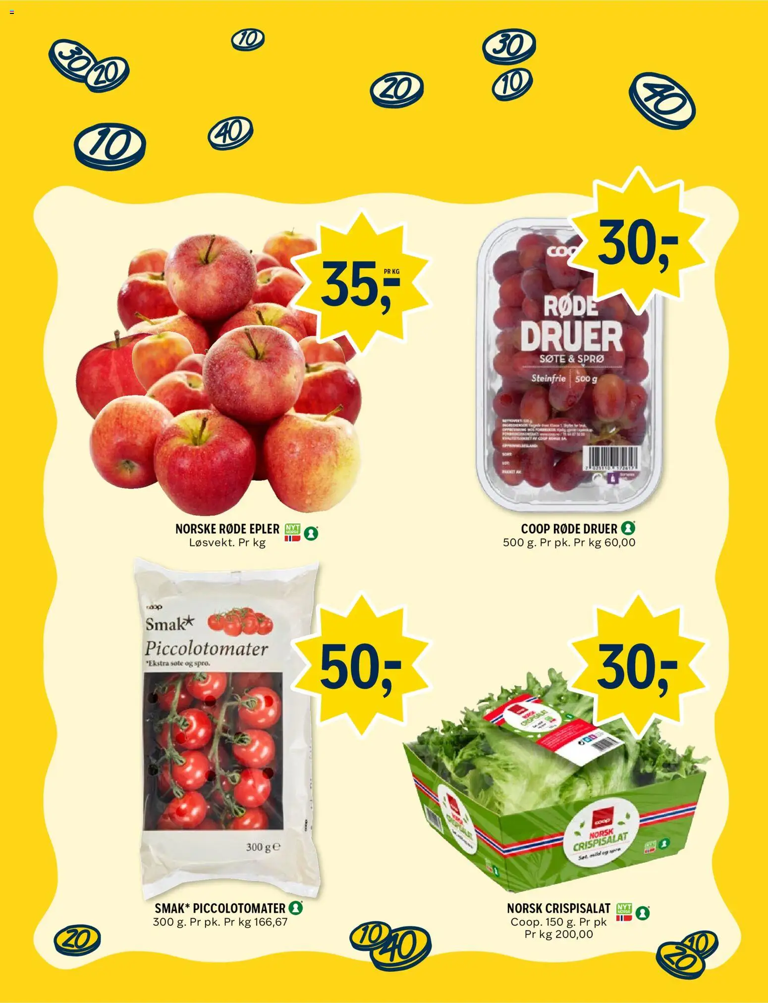 {H1} | Side: 12 | Produkter: Epler, Druer, Crispisalat