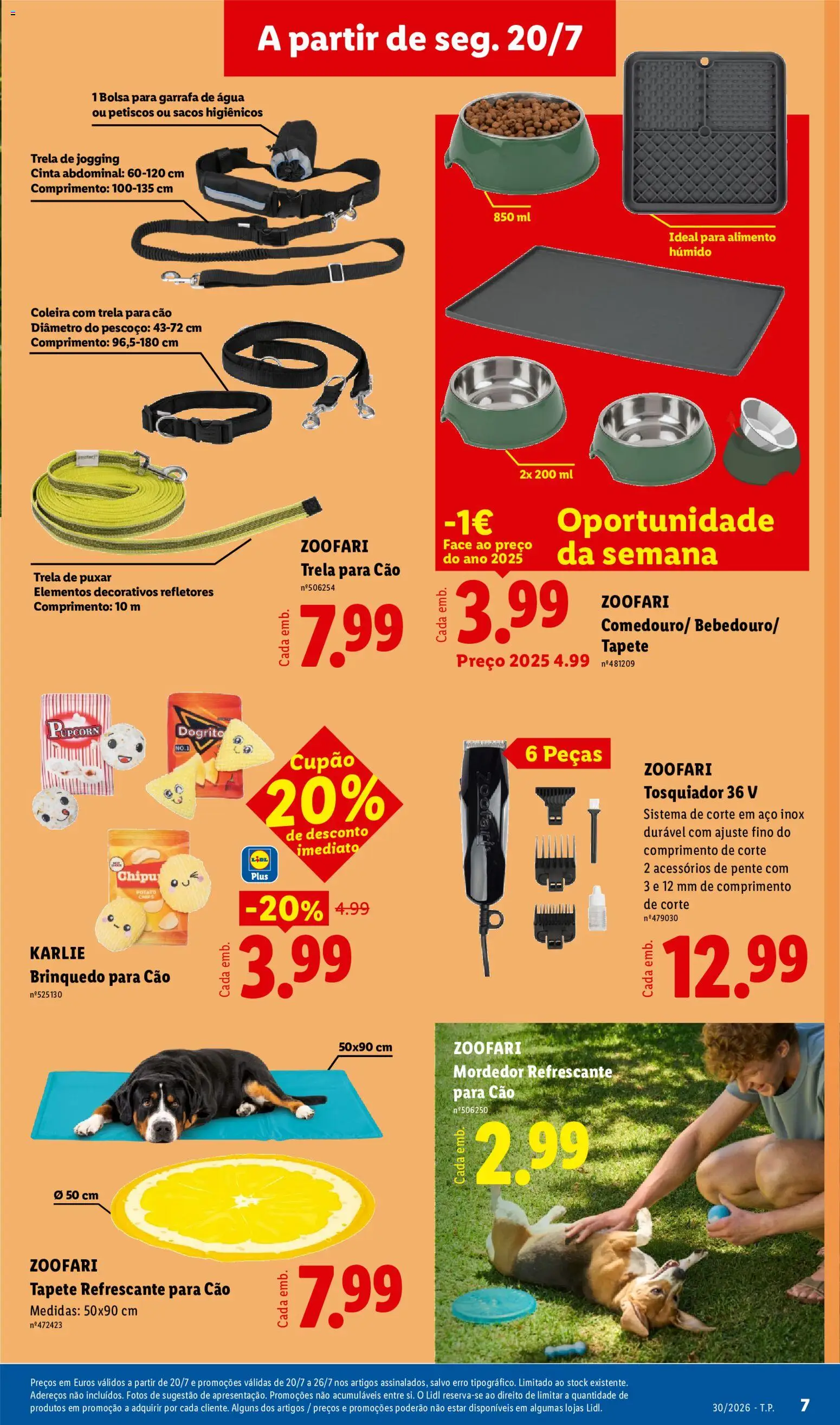 Lidl Novidades │ válido de 20/07/2026 | Página: 7 | Produtos: Agua, Bolsa, Pente, Tapete