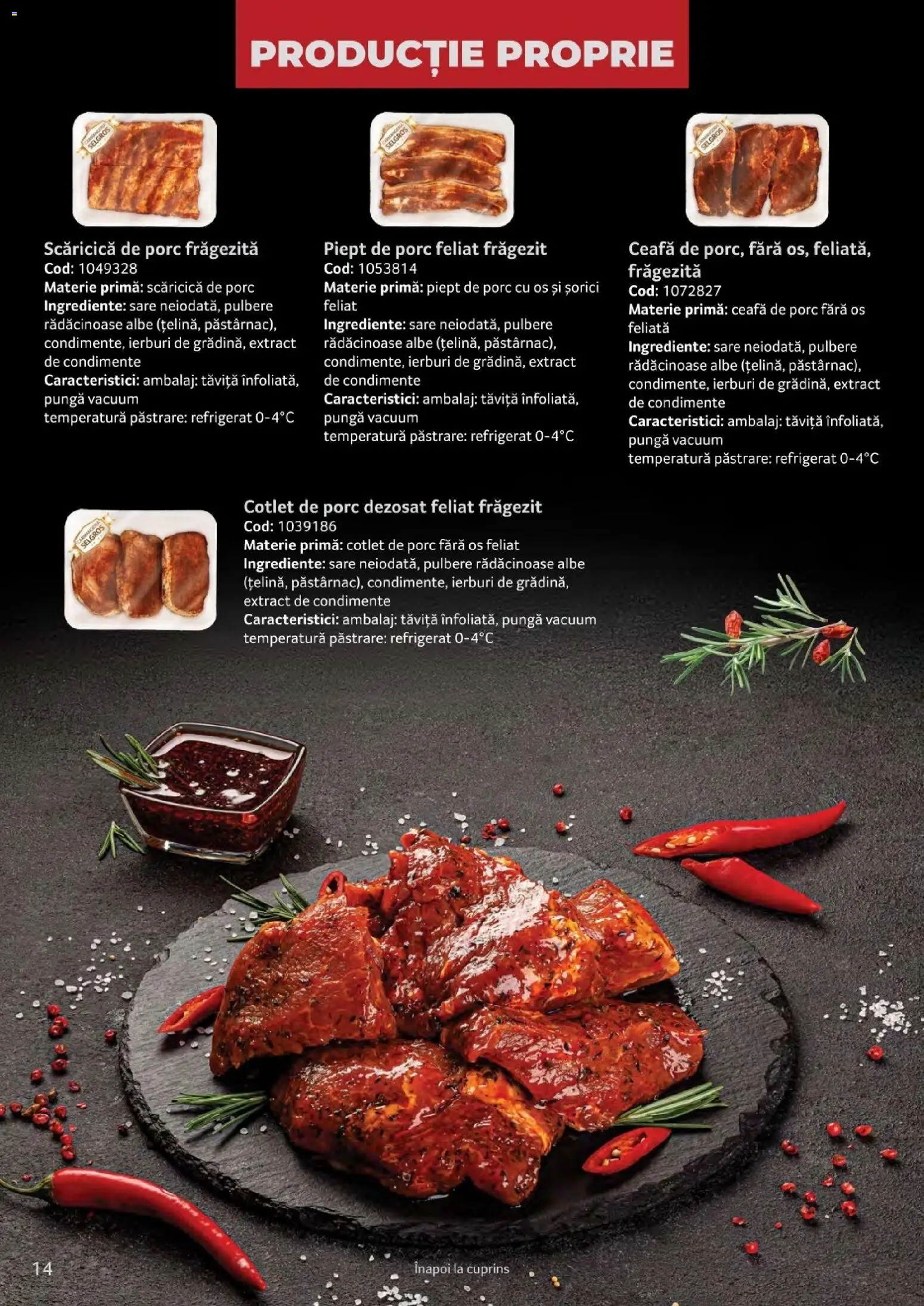 Noul catalog Selgros – valabil de la 25.03.2026 | Pagină: 14 | Produse: Ceafa de porc, Cotlet, Piept de Porc, Sare