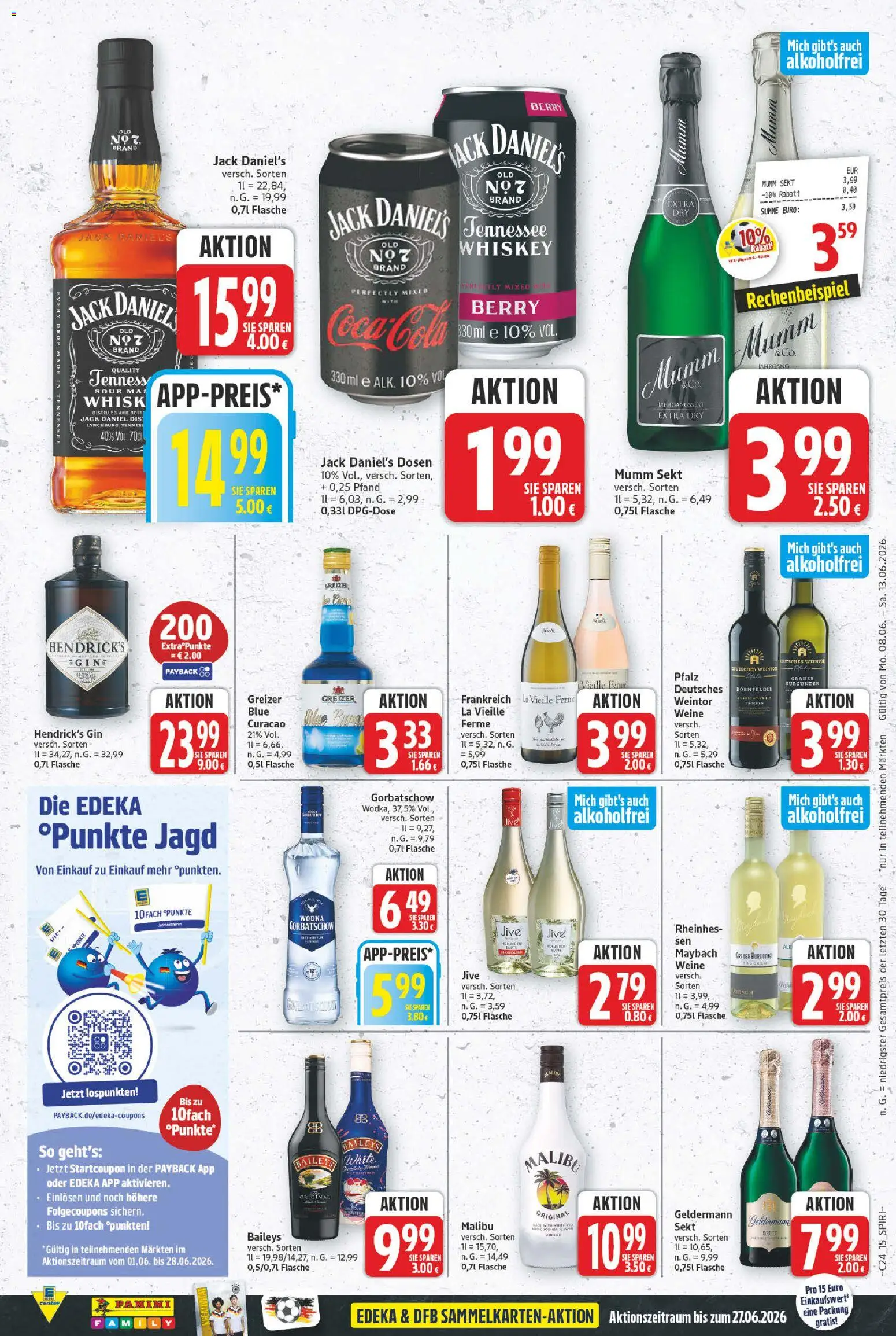E center Prospekt – gültig ab 08.06.2026 | Seite: 19 | Produkte: Mumm sekt, Sekt, Jack Daniel's, Wodka