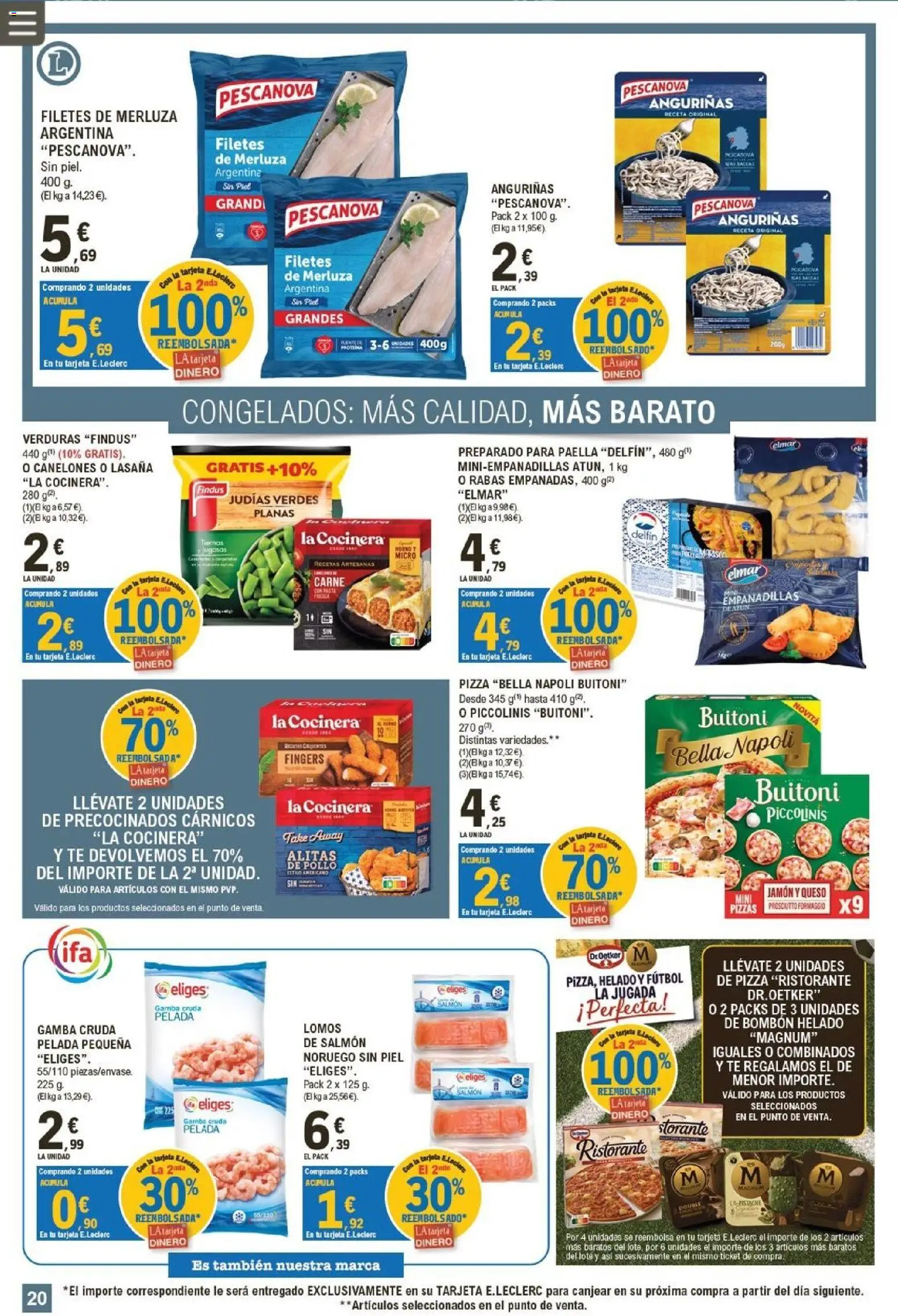 E.Leclerc Miranda de Ebro │ válido desde el 01/07/2026 | Página: 20 | Productos: Jamón, Pizza, Té, Lasaña