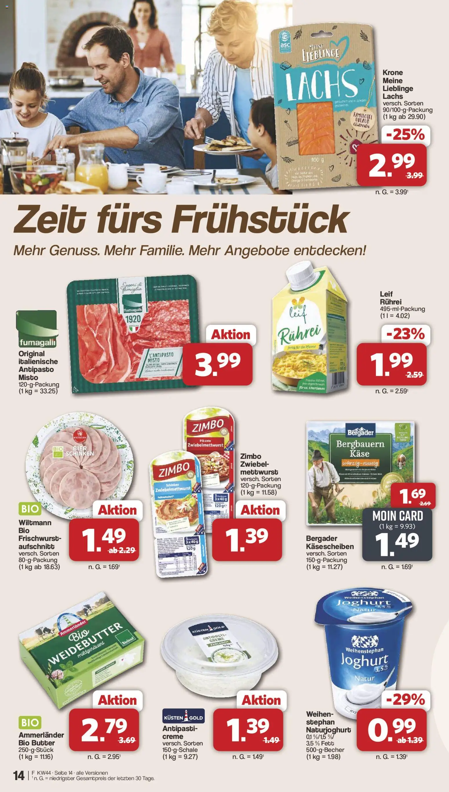 Famila Nordwest Prospekt – gültig ab 26.10.2026 | Seite: 14 | Produkte: Joghurt, Creme, Lachs, Schinken