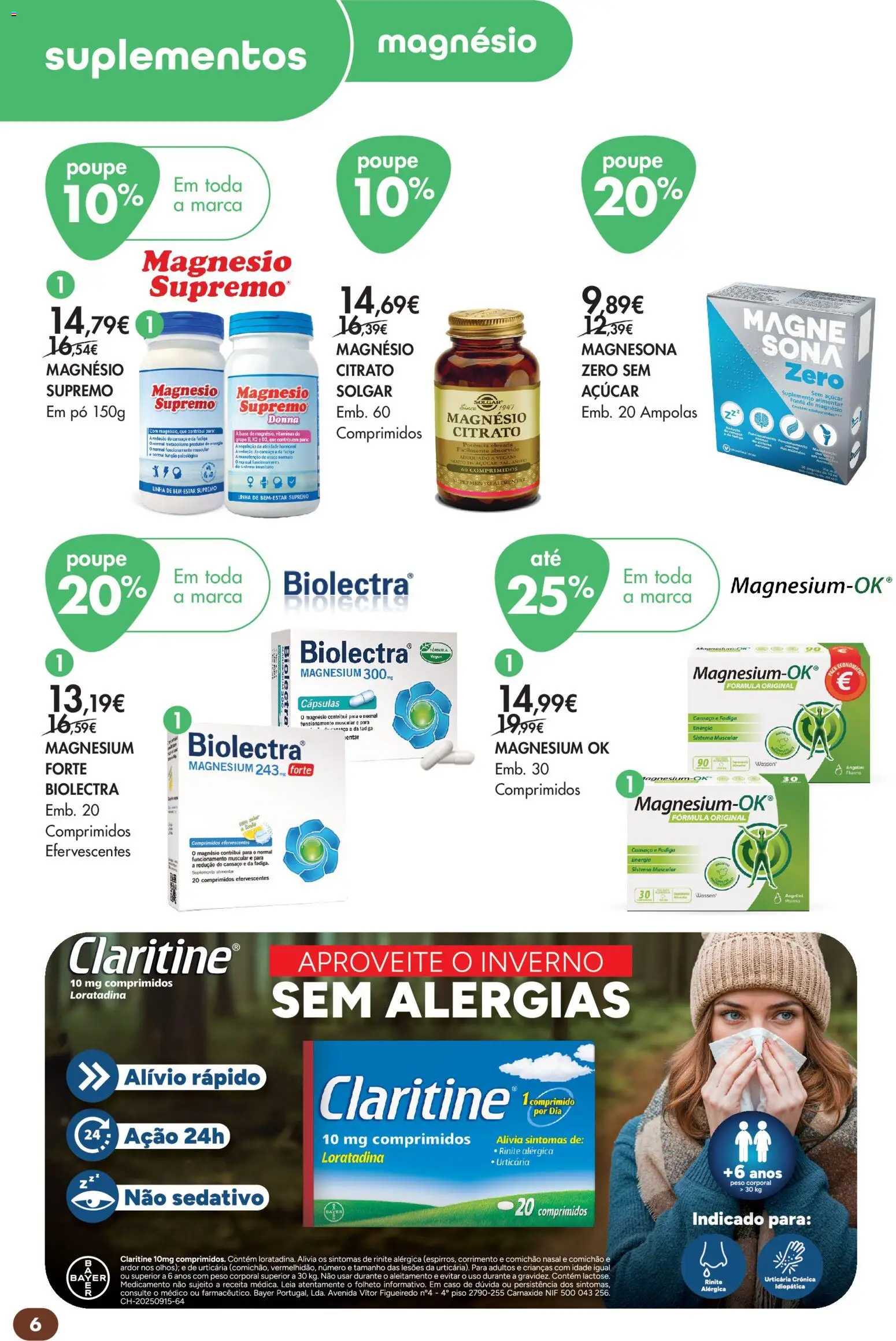 Pingo Doce folheto Bem Estar Outono Lojas │ válido de 20/10/2026 | Página: 6 | Produtos: Comprimidos efervescentes, Pó, Base, Cápsulas