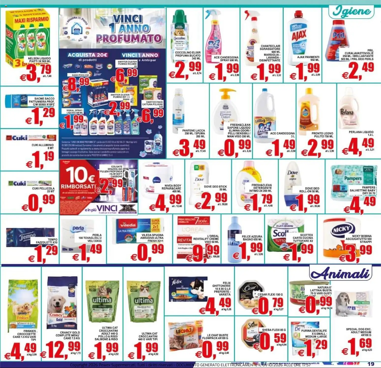 Volantino Pewex del 02/10/2026 | Pagina: 19 | Prodotti: Sapone, Pollo, Fazzoletti, Pampers