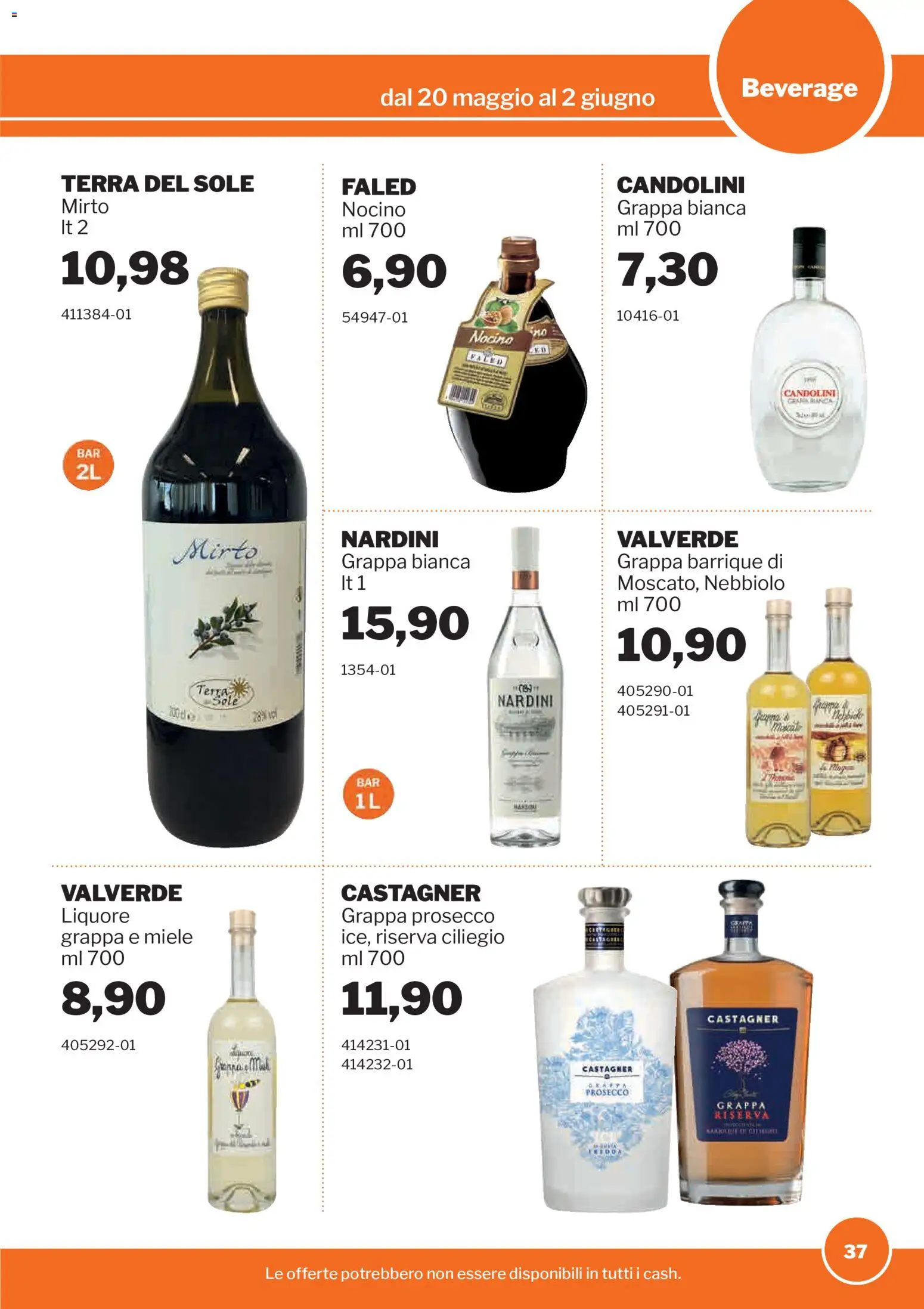 Volantino Sogegross del 20.05.2026 | Pagina: 37 | Prodotti: Prosecco, Miele, Grappa, Terra