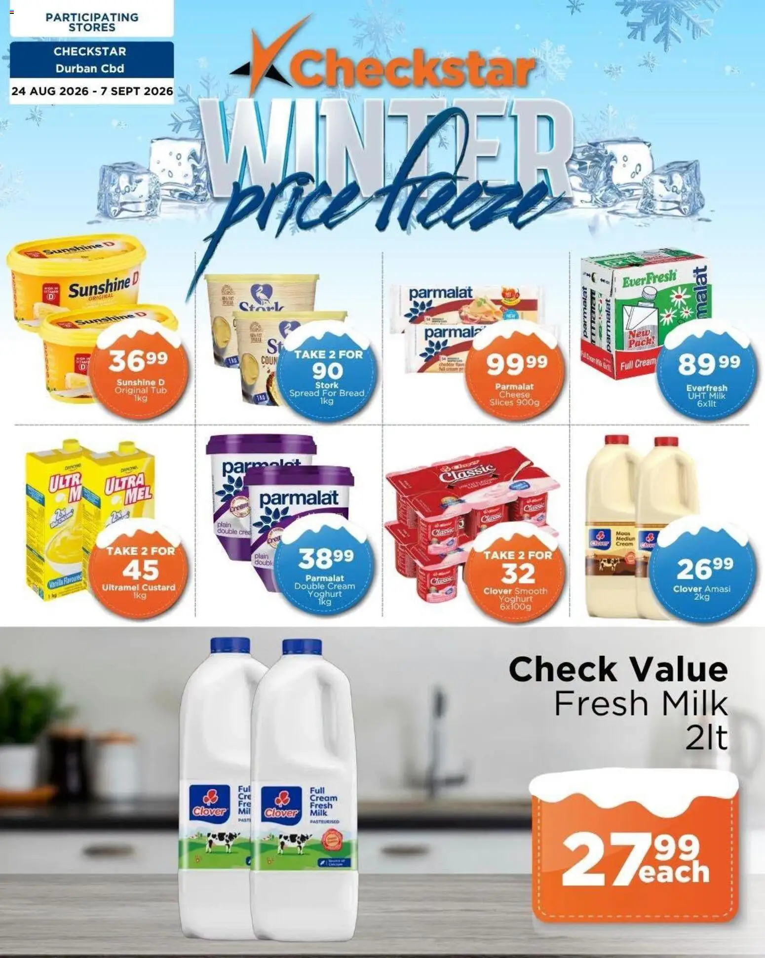 New Check Star catalogue – valid from 24/08/2026 | Page: 1 | Products: Custard, Spread, Milk, Cheese