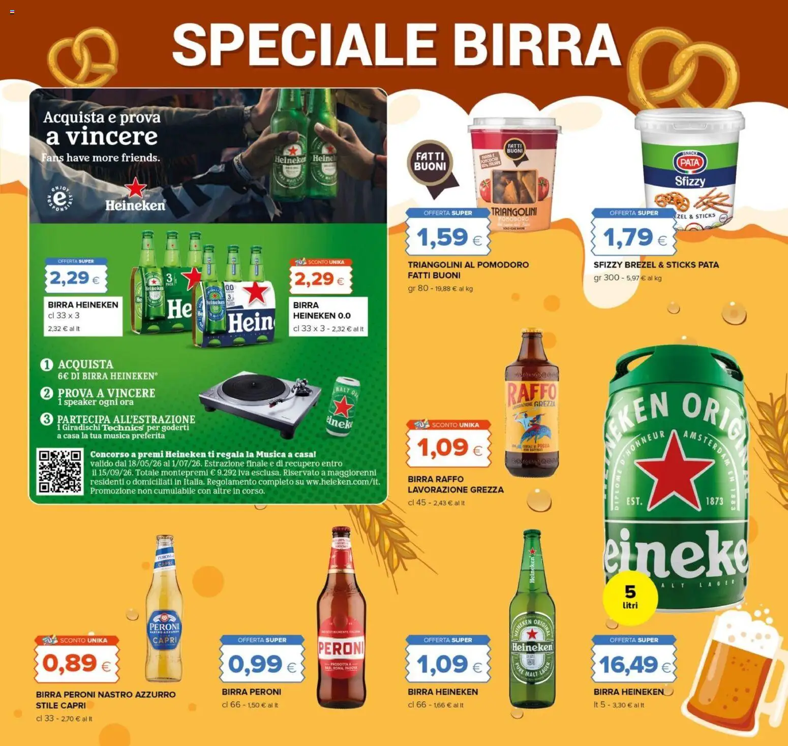 Volantino Oasi del 18.06.2026 | Pagina: 21 | Prodotti: Birra, Pomodoro, Speaker, Heineken