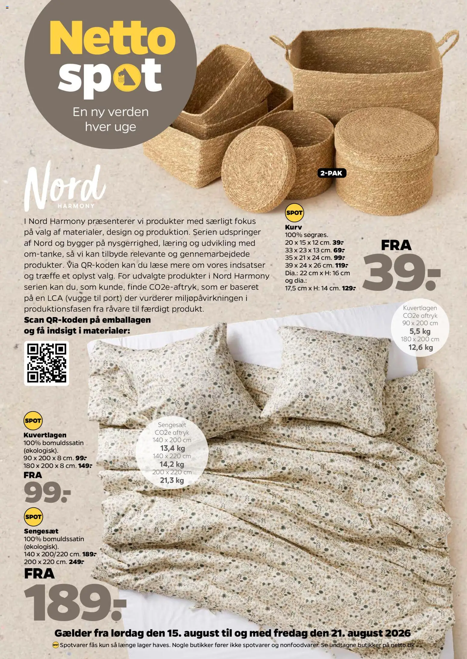 Netto tilbudsavis – gyldig fra 15/08/2026 | Side: 23 | Produkter: Kurv, Sengesæt, Søm