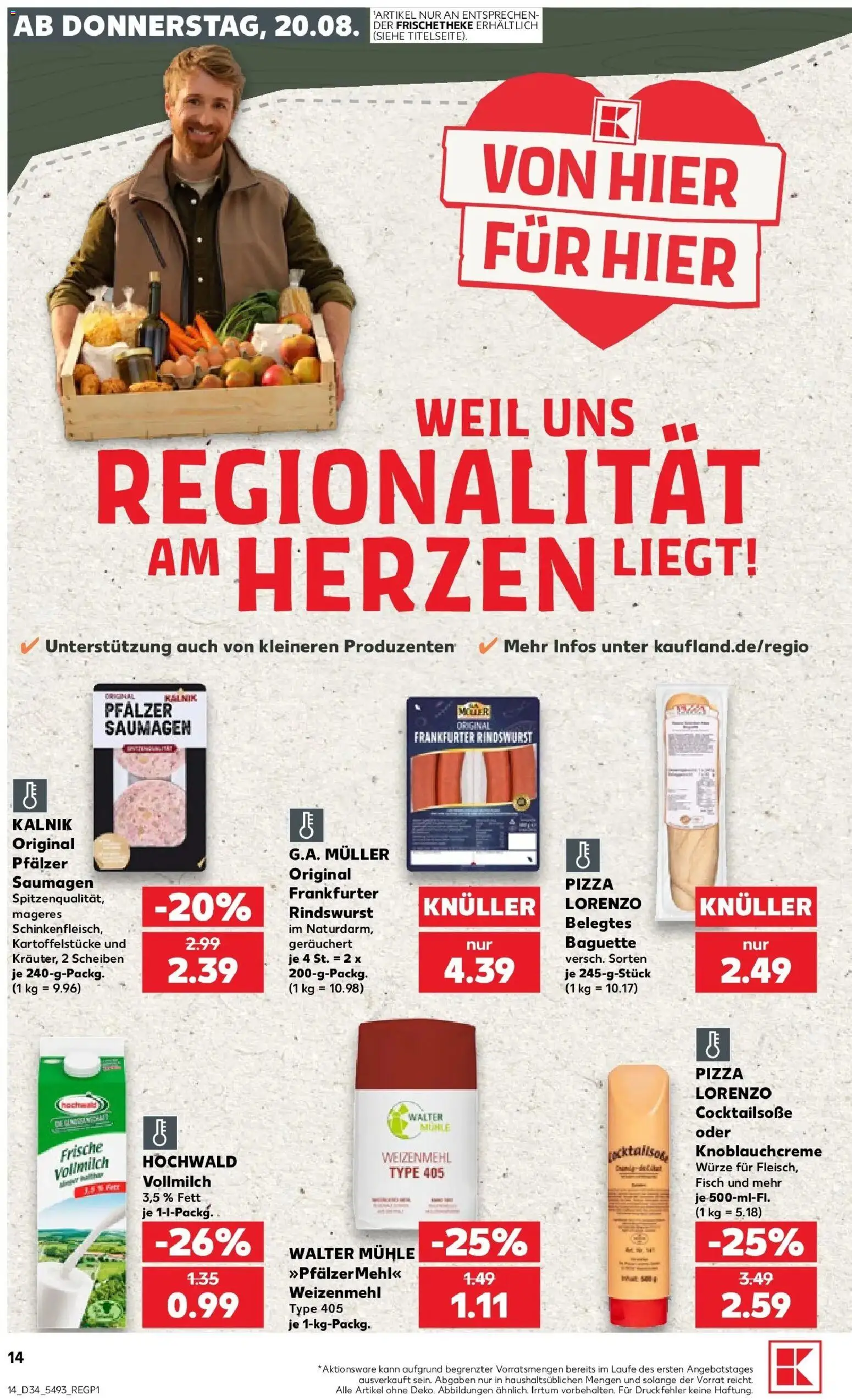 Prospekt Kaufland ab 17.08.2026 » Angebote Online zum Blättern | Seite: 25 | Produkte: Mühle, Weizenmehl, Fisch, Pizza