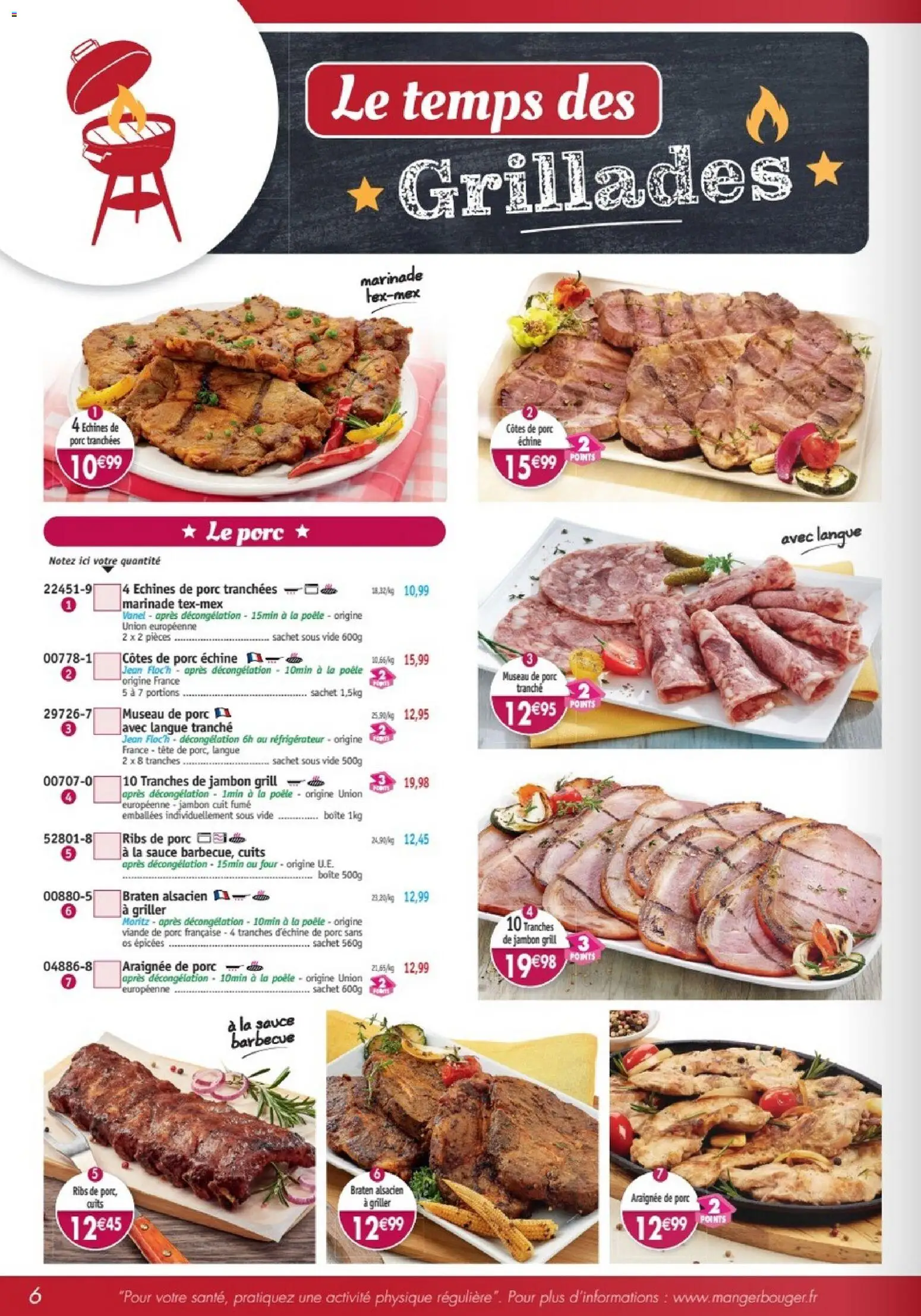 {H1} | Page: 6 | Produits: Réfrigérateur, Poêle, Grill, Porc