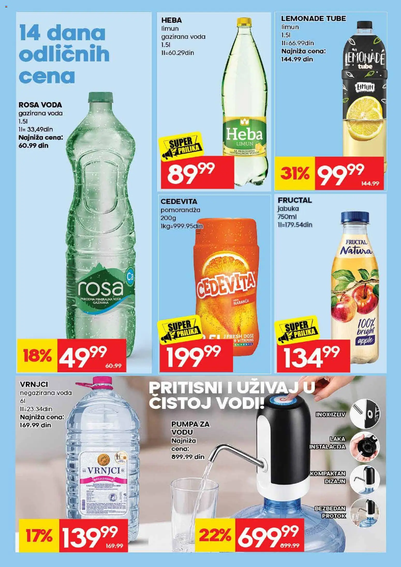 Mercator katalog - važi od 26.10.2026 | Strana: 44 | Proizvode: Negazirana voda, Voda, Pomorandza, Limun