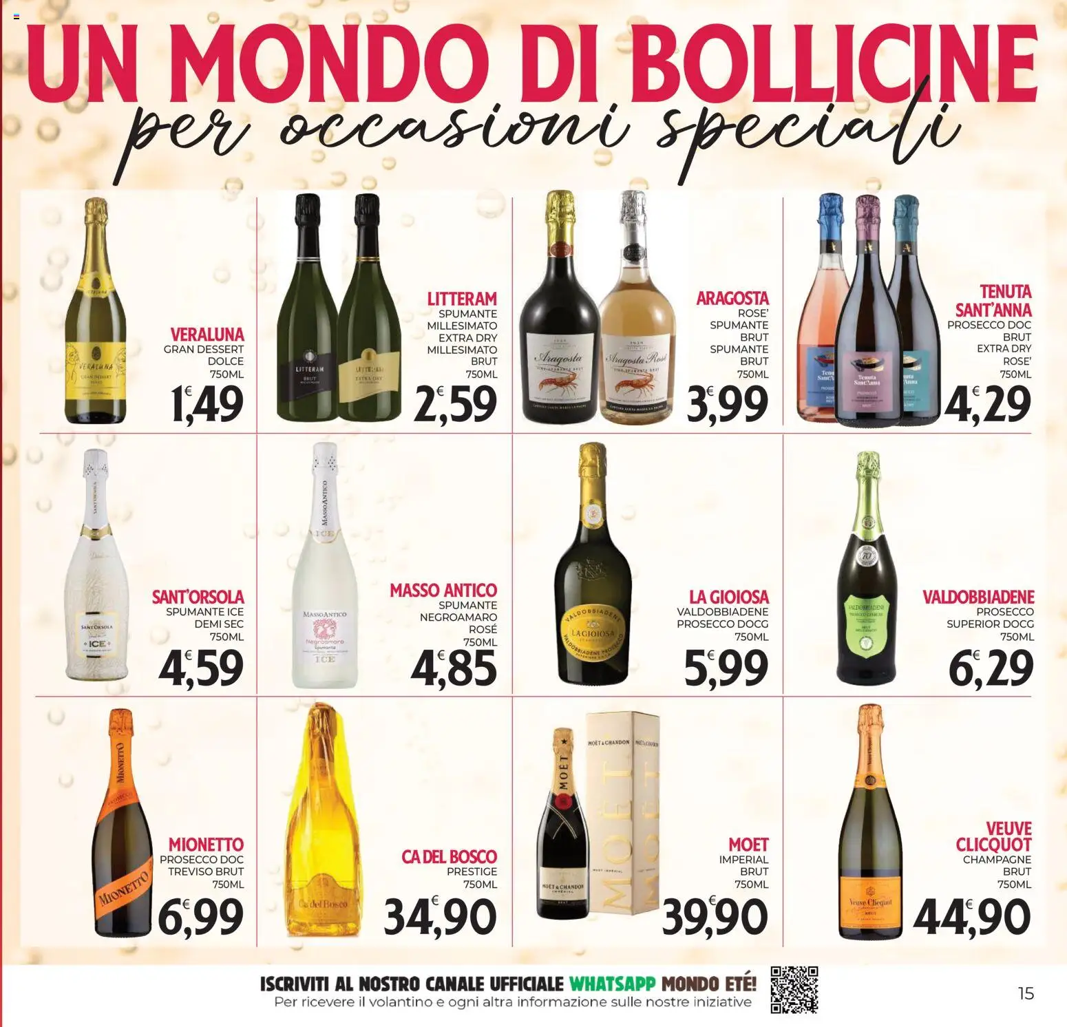 Volantino Eté del 12.05.2026 | Pagina: 15 | Prodotti: Prosecco, Spumante, Champagne