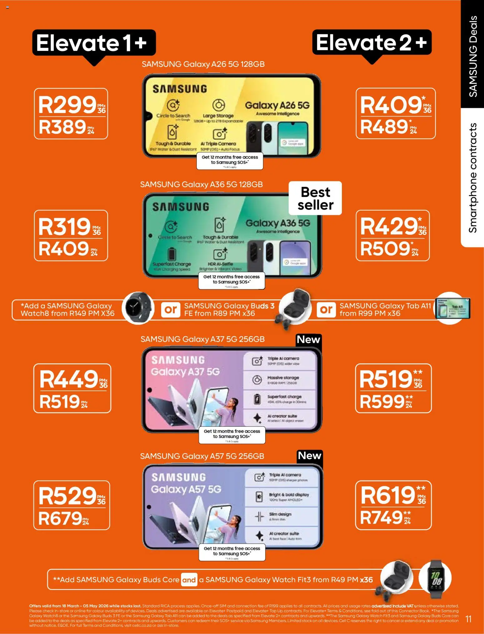 New Cell C catalogue – valid from 18.03.2026 | Page: 13 | Products: Sim, Smartphone, Camera, Stock