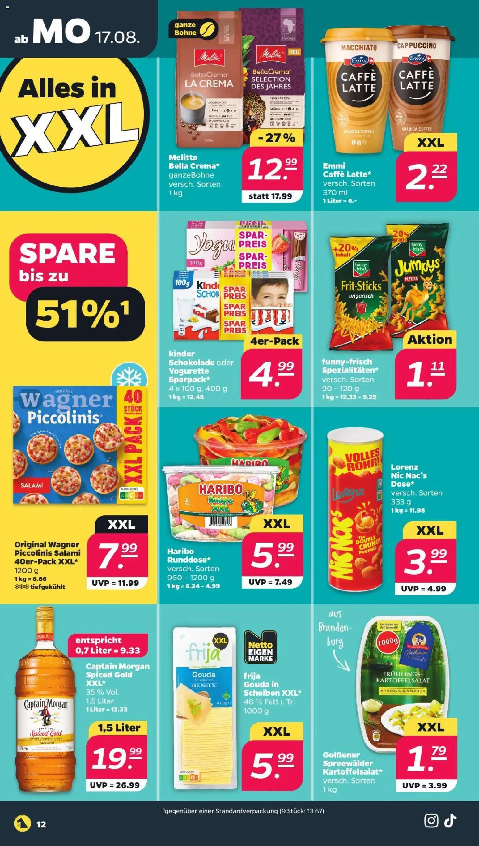 Netto Prospekt – gültig ab 17.08.2026 | Seite: 14 | Produkte: Haribo, Yogurette, Paprika, Captain morgan
