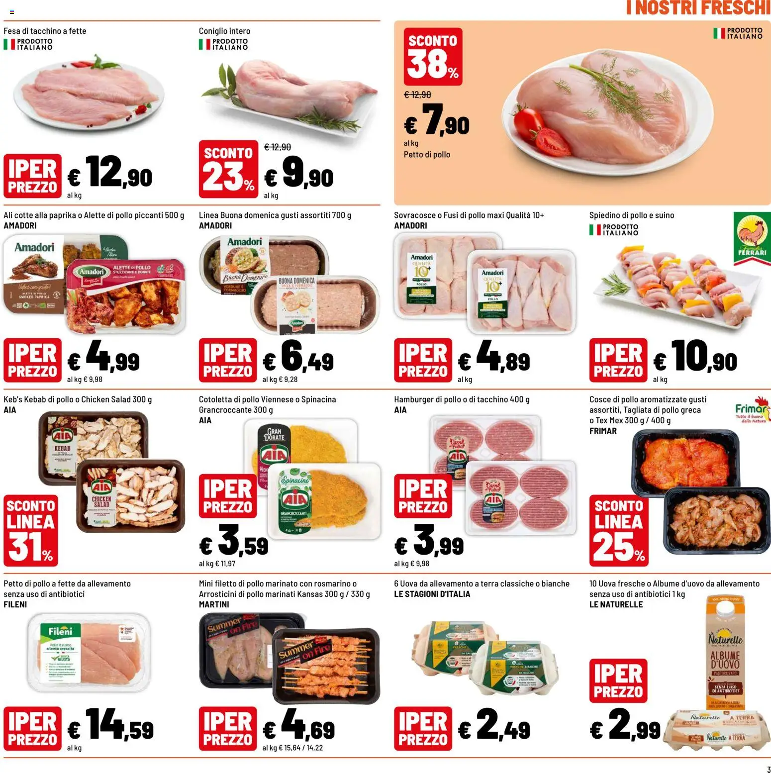 Volantino Iper del 20/07/2026 | Pagina: 3 | Prodotti: Petto di Pollo, Rosmarino, Suino, Hamburger