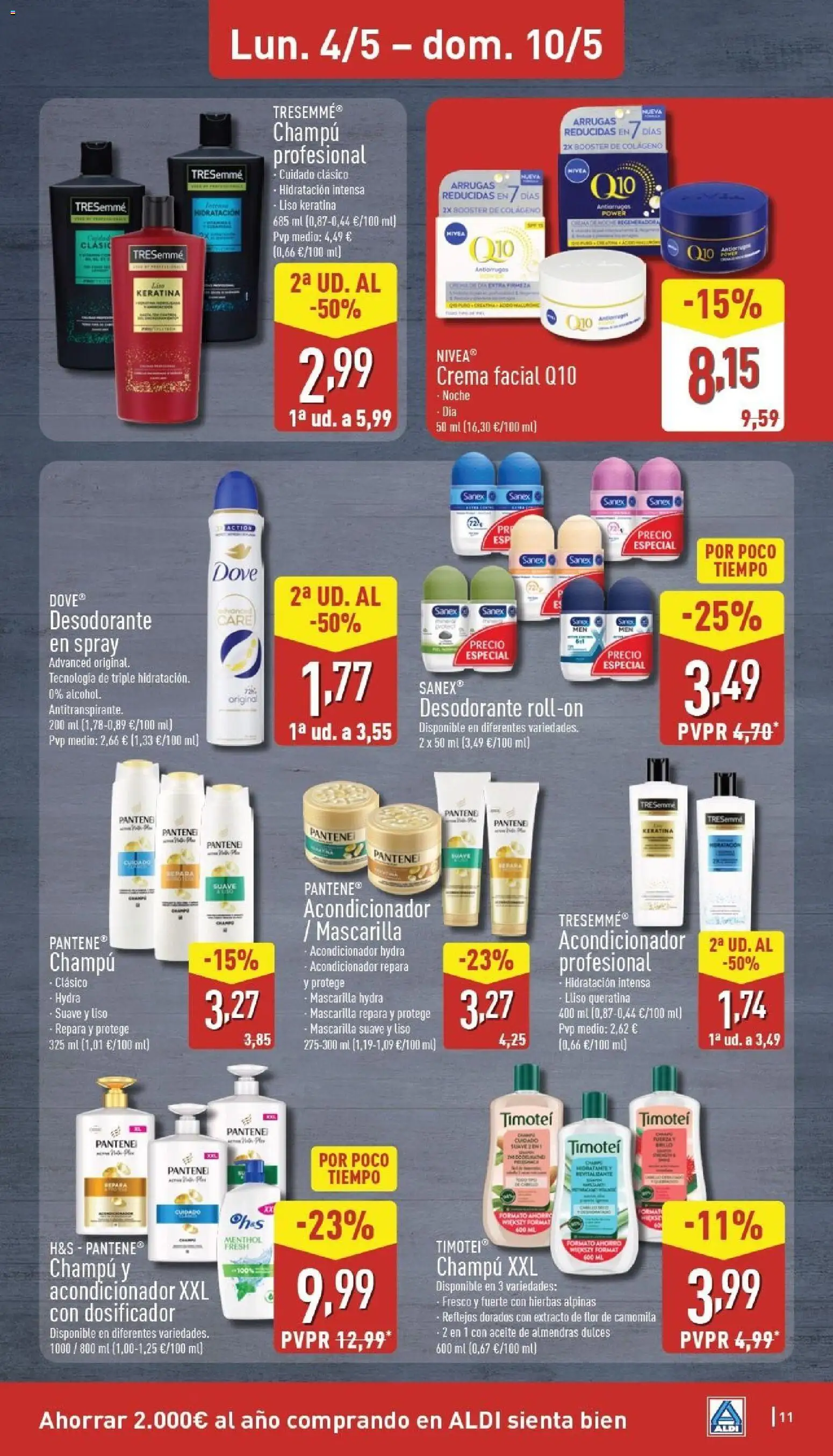 Aldi folleto Península │ válido desde el 04.05.2026 | Página: 11 | Productos: Champú, Acondicionador, Aceite, Crema facial