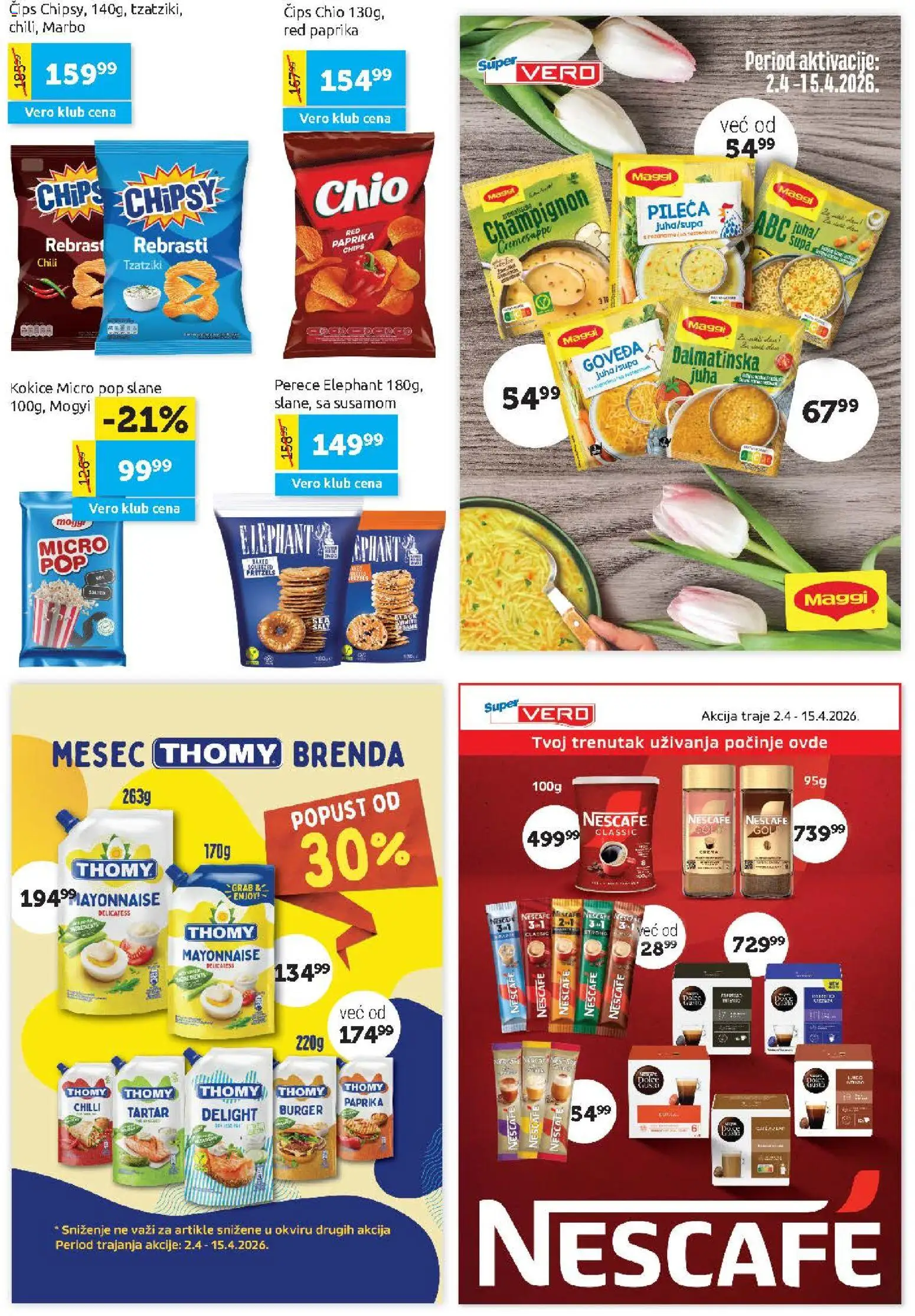 SuperVERO katalog - važi od 02.04.2026 | Strana: 19 | Proizvode: Čips, Burger, Paprika, Nescafé