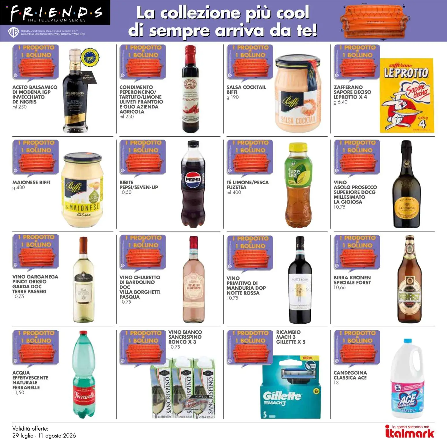 Volantino Italmark del 29/07/2026 | Pagina: 26 | Prodotti: Salsa, Olio, Ferrarelle, Vino bianco