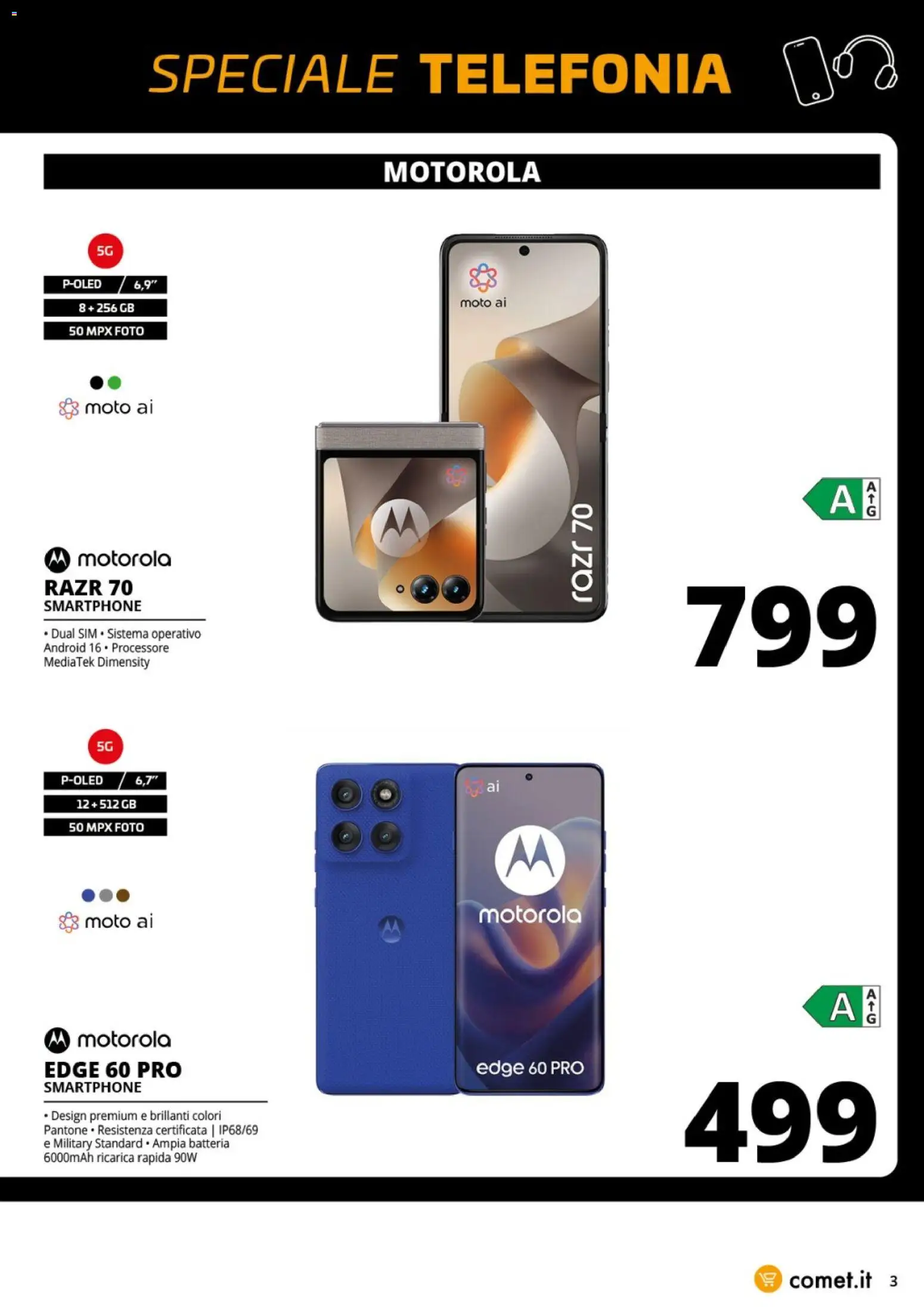 Volantino Comet del 29/10/2026 | Pagina: 3 | Prodotti: Smartphone, Batteria