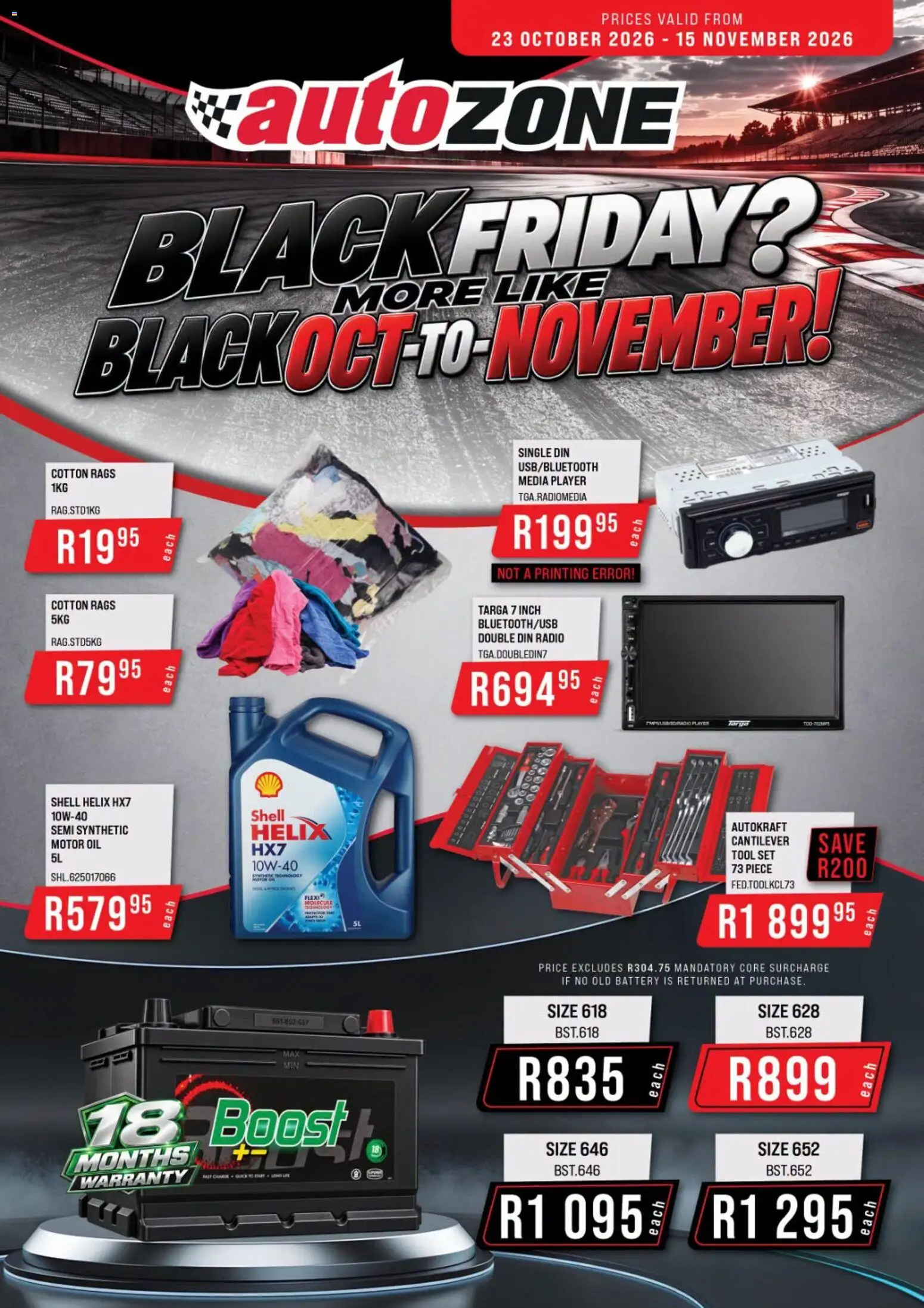 New AutoZone catalogue – valid from 23/10/2026 | Page: 1 | Products: Radio, Player, Battery, Oil